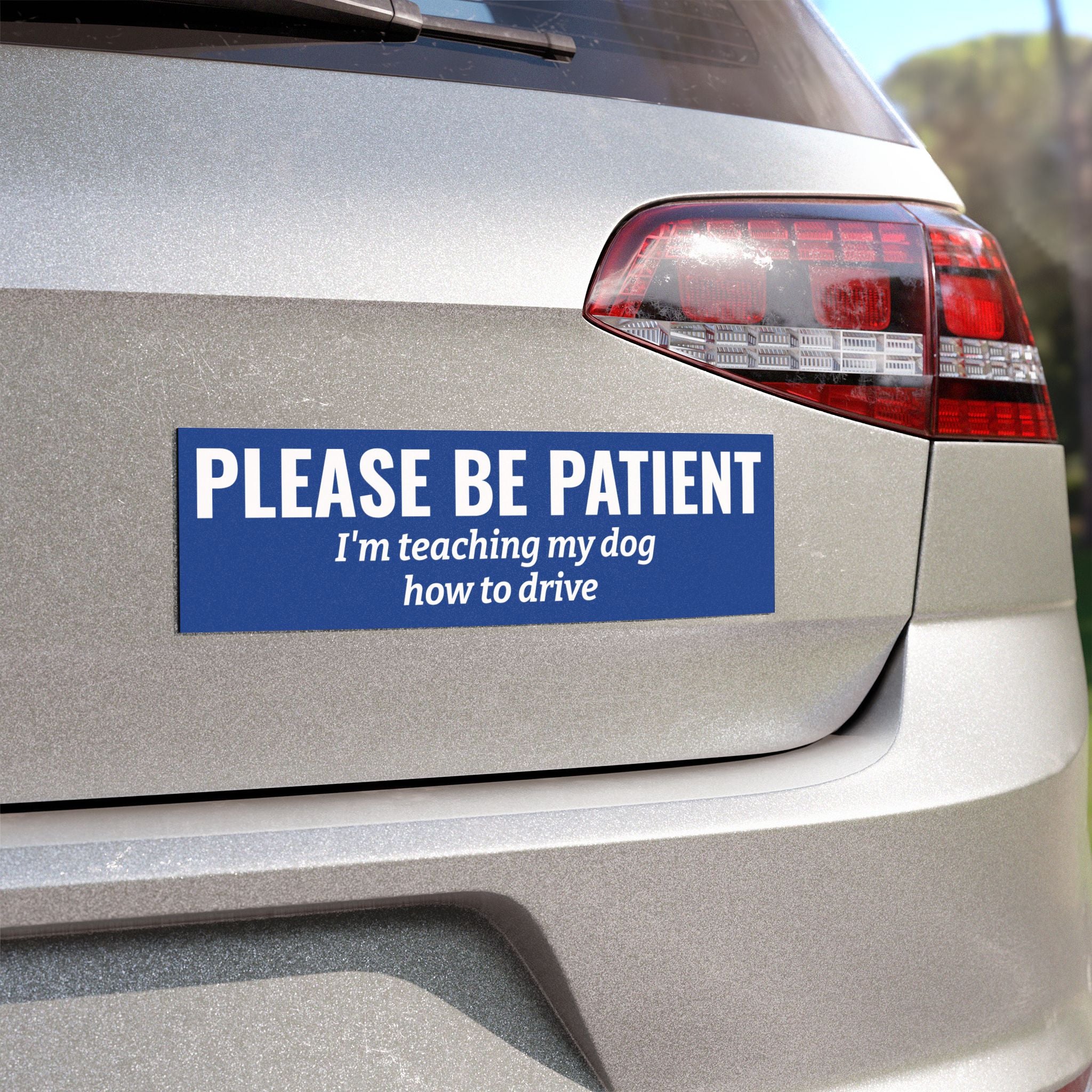 Please Be Patient, I'm Teaching My Dog How to Drive Bumper Magnet