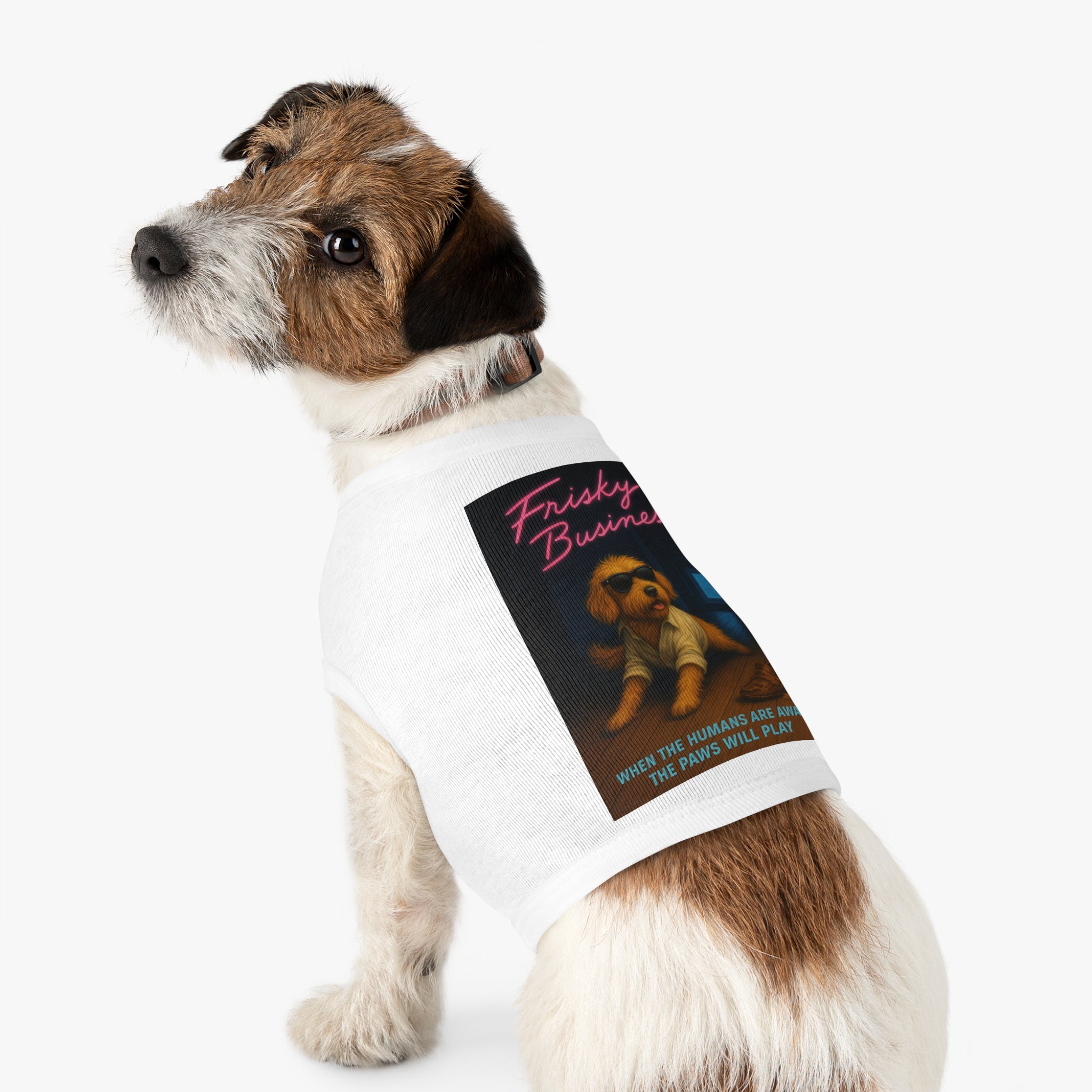 Frisky Business Pet Tank Top-- Funny Parody Shirt for Dog Lovers