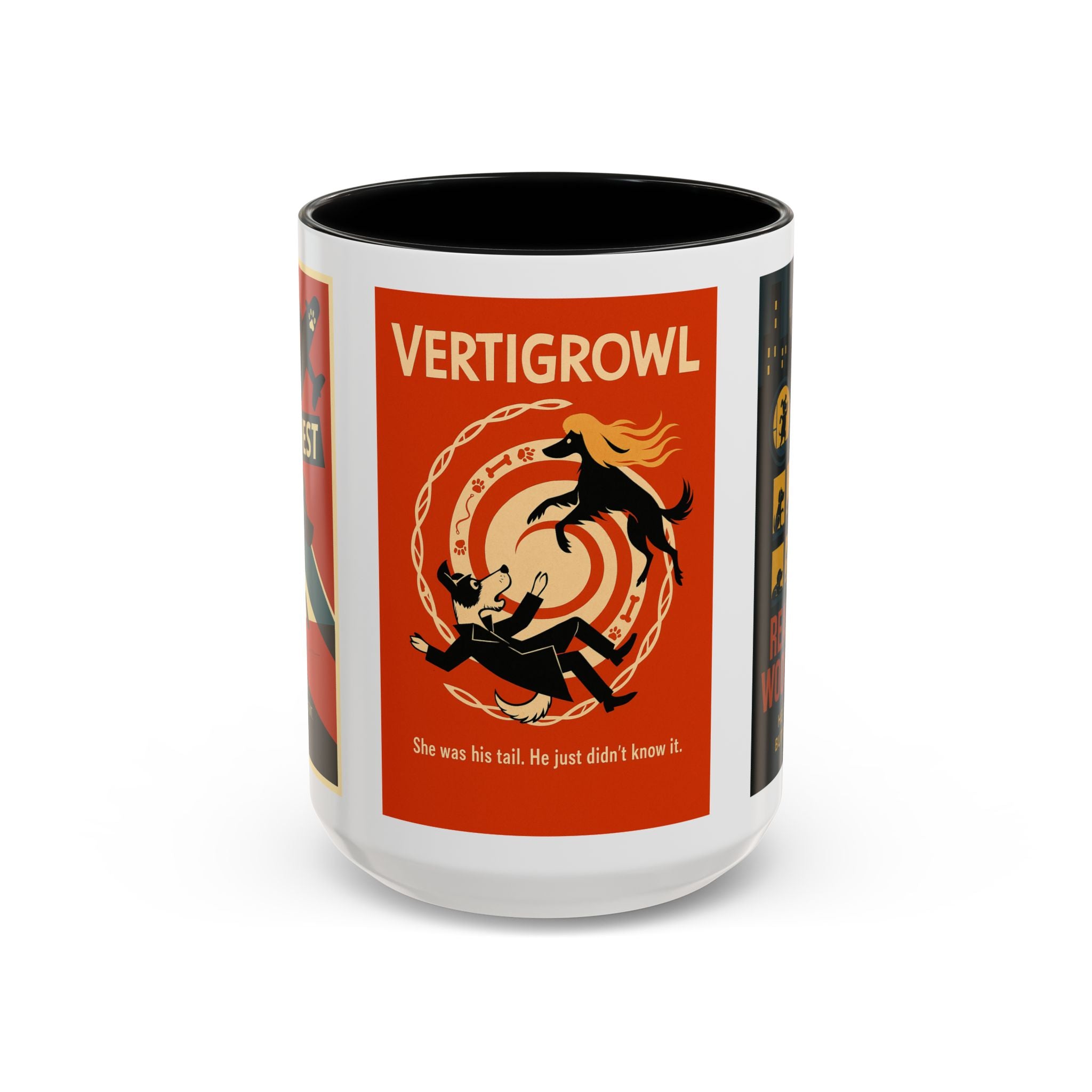 Alfred Hitchock Dog Parody Mug – Funny Gift for Classic Movie Lovers