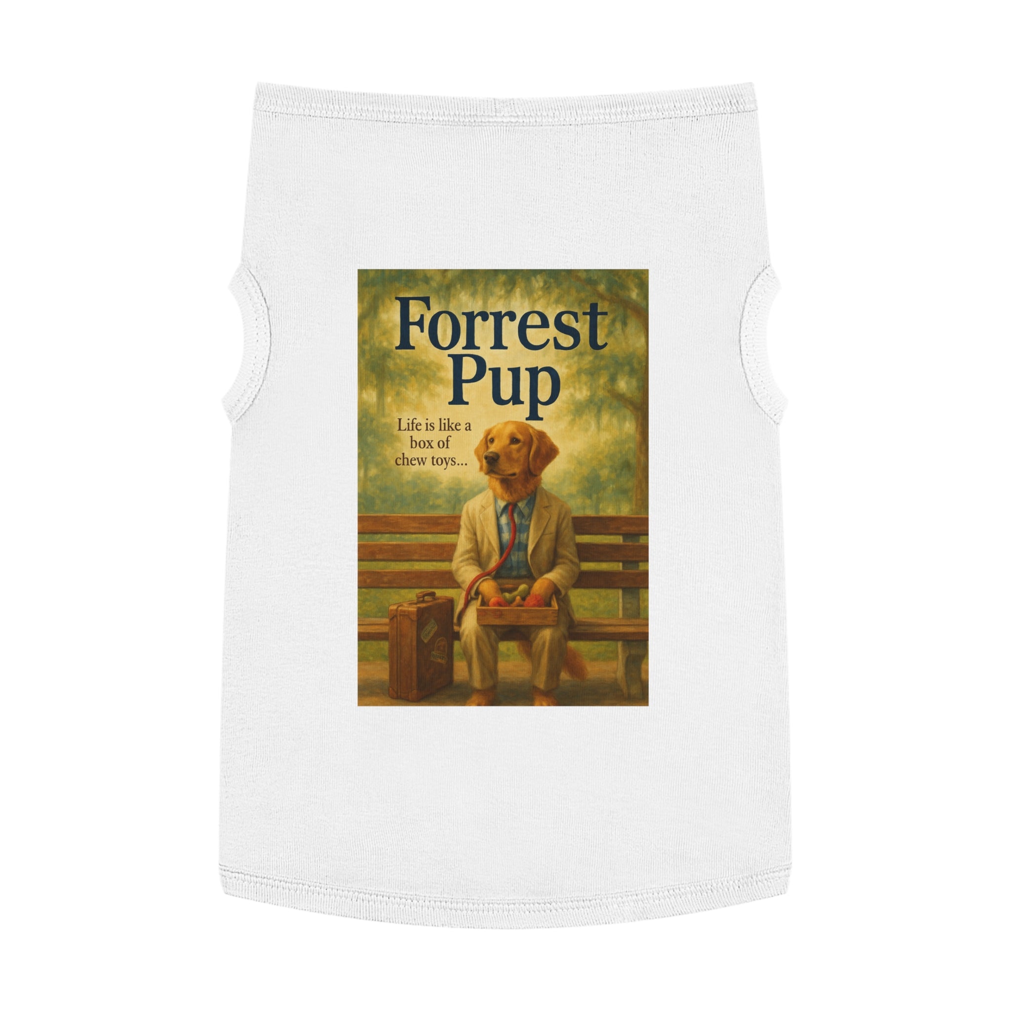 Forrest Pup Pet Tank Top-- Funny Parody Shirt for Dog Lovers