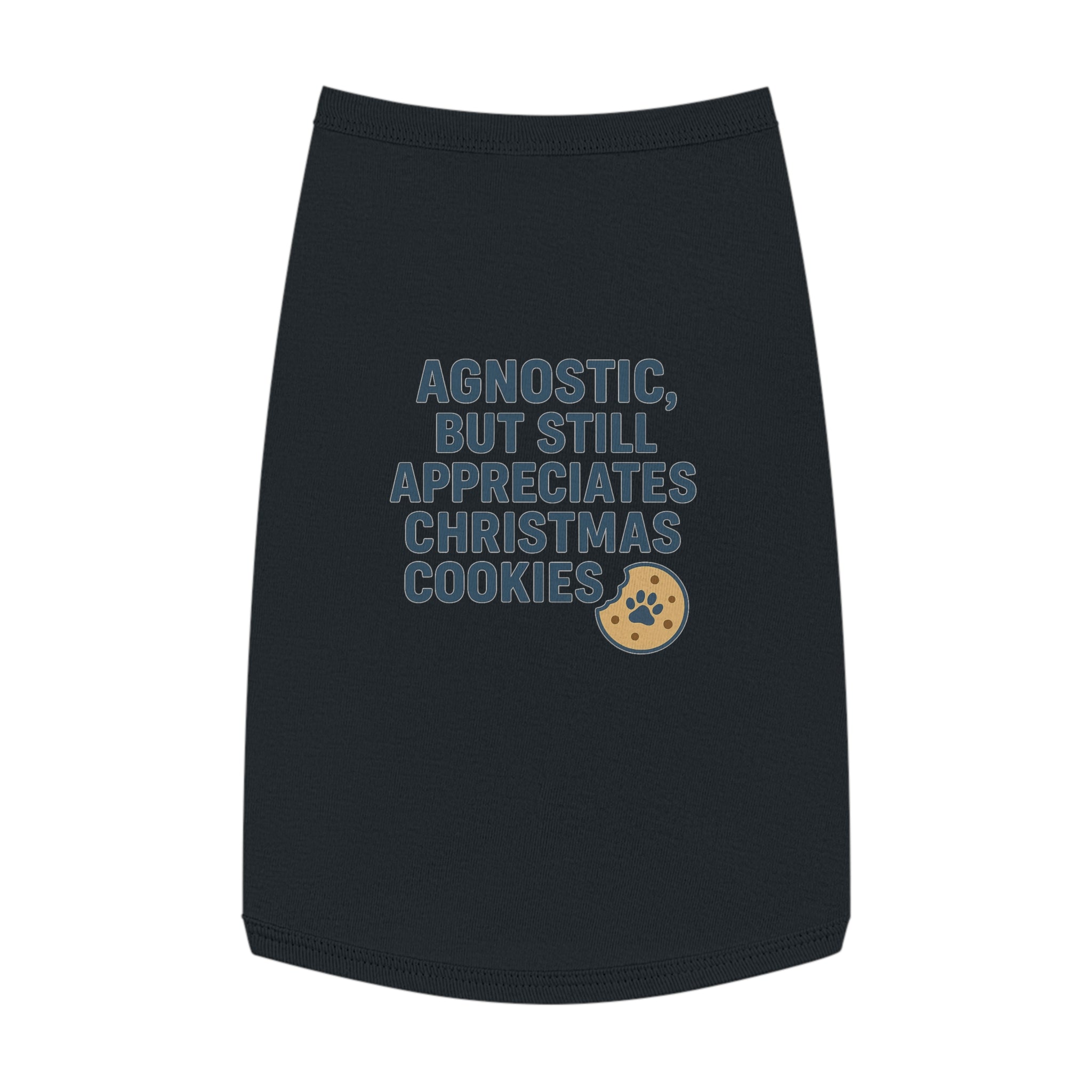 Agnostic, But Still Appreciates Christmas Cookies Dog Tank Top -- Funny Christmas Apparel for Dogs