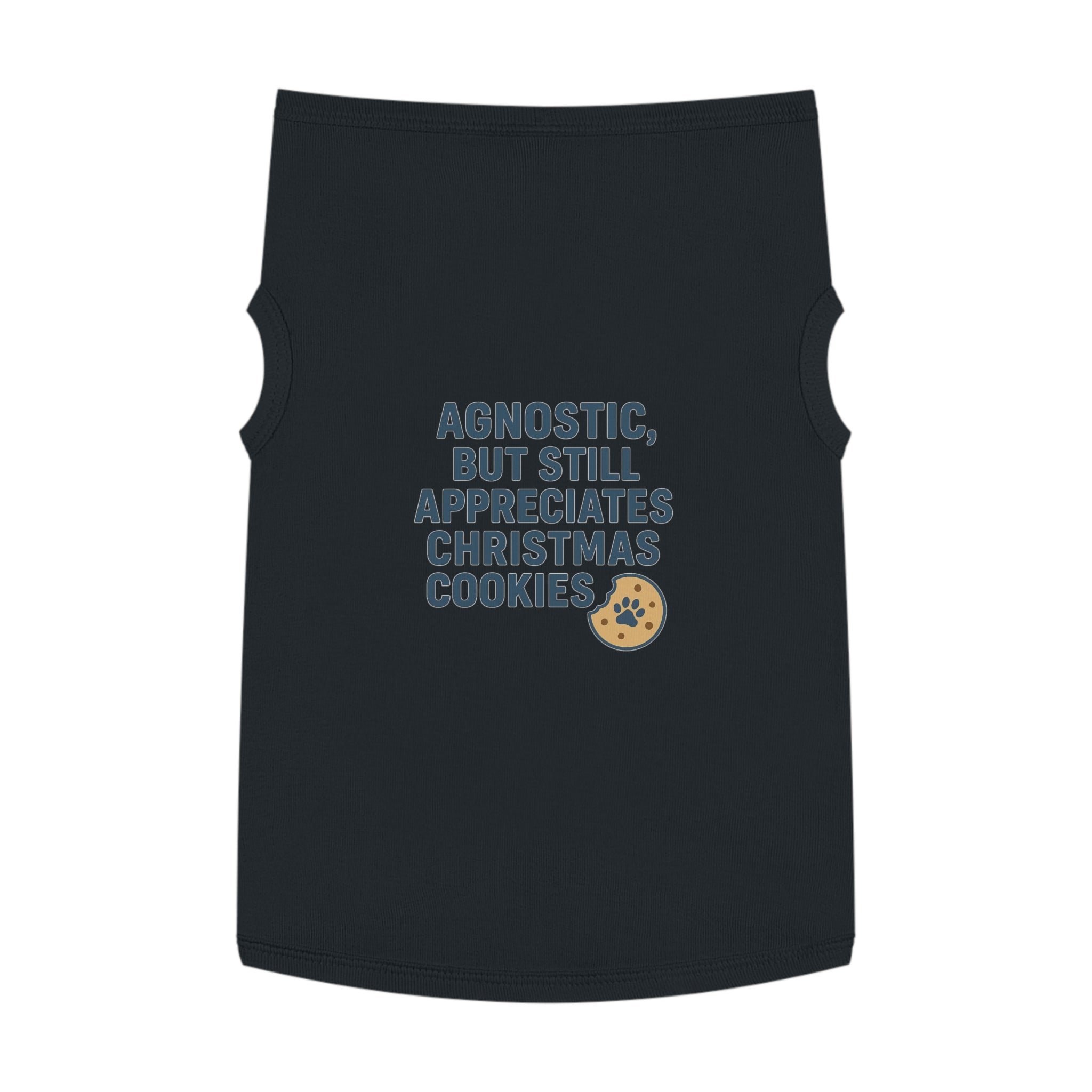 Agnostic, But Still Appreciates Christmas Cookies Dog Tank Top -- Funny Christmas Apparel for Dogs