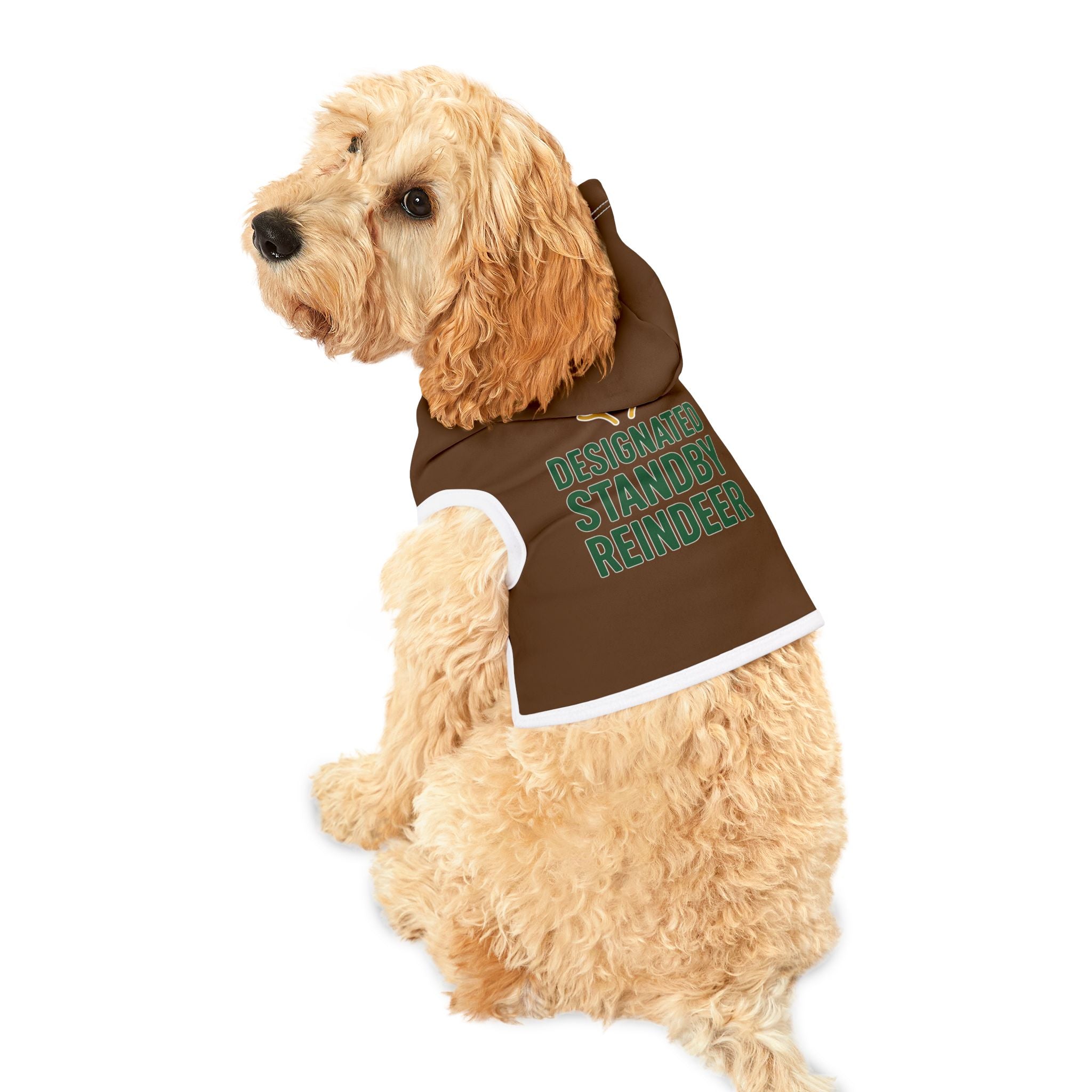 Designated Standby Reindeer Dog Hoodie -- Funny Christmas Dog Apparel