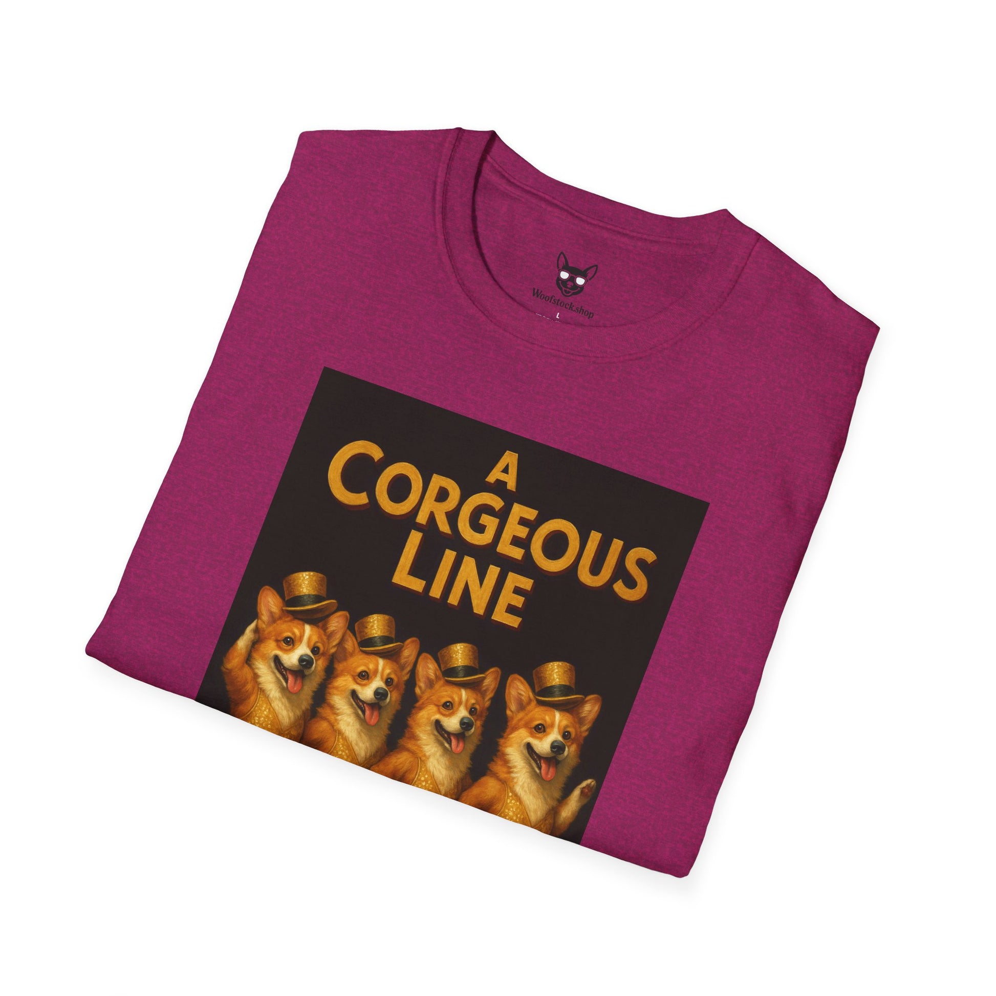 A Chorus Line Broadway Poster Dog Parody Unisex Softstyle T-Shirt -- Funny Tee for Broadway and Dog Lovers