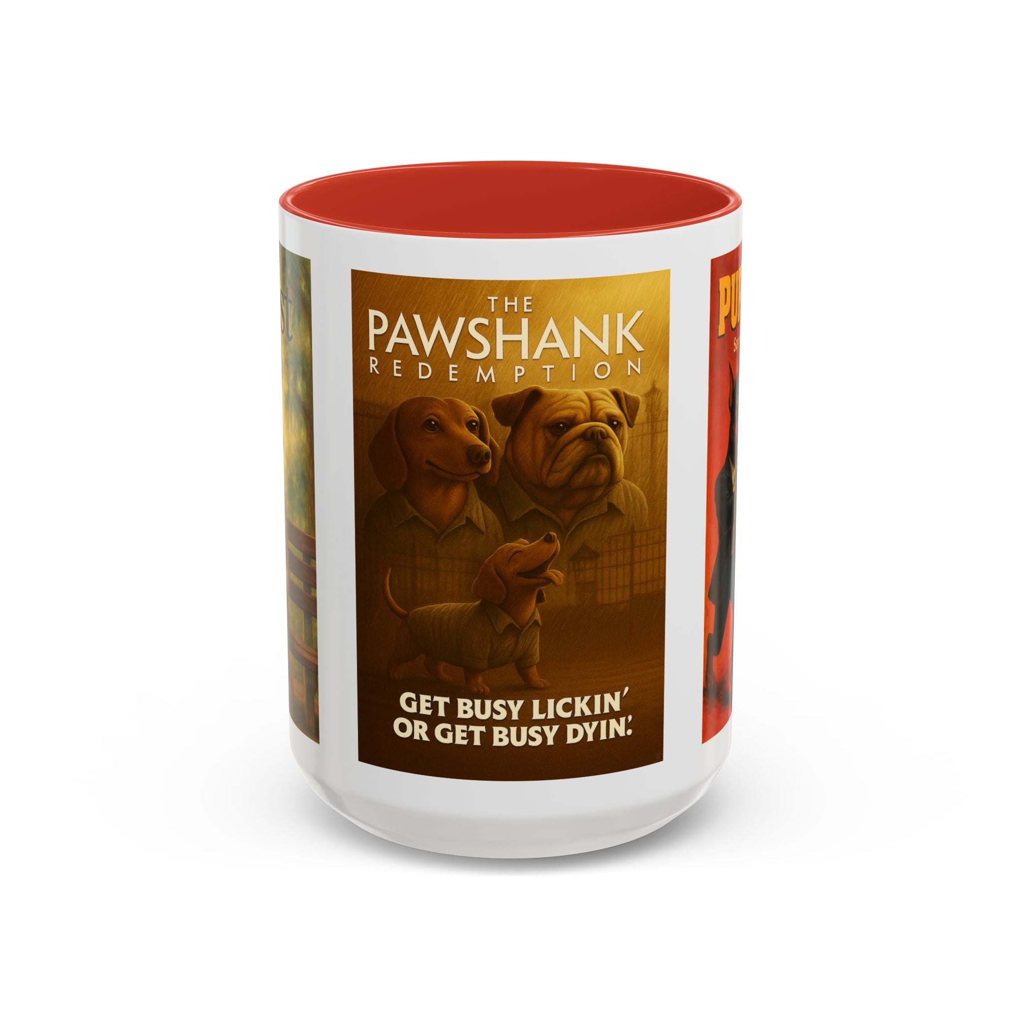 90s Movie Classics Dog Parody Mug – Funny Gift for Forrest Gump, Shawshank Redemption, and Pulp Fiction Fans