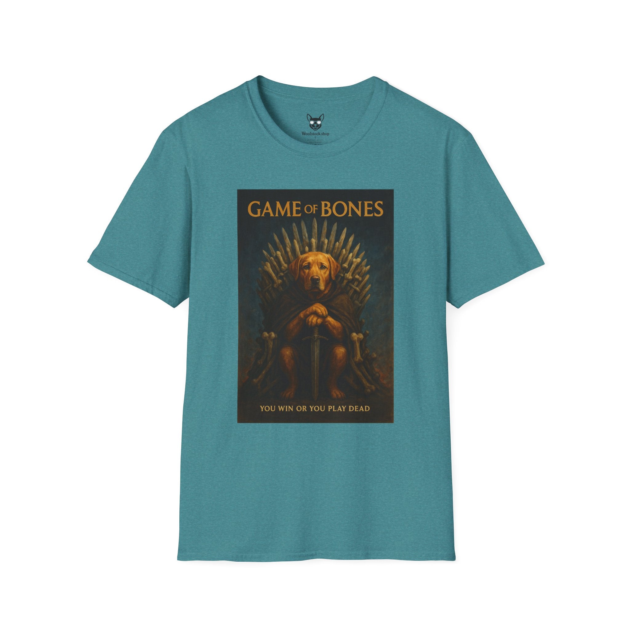 Game of Thrones TV Poster Dog Parody Unisex Softstyle T-Shirt -- Funny Dog Tee for TV and Dog Lovers