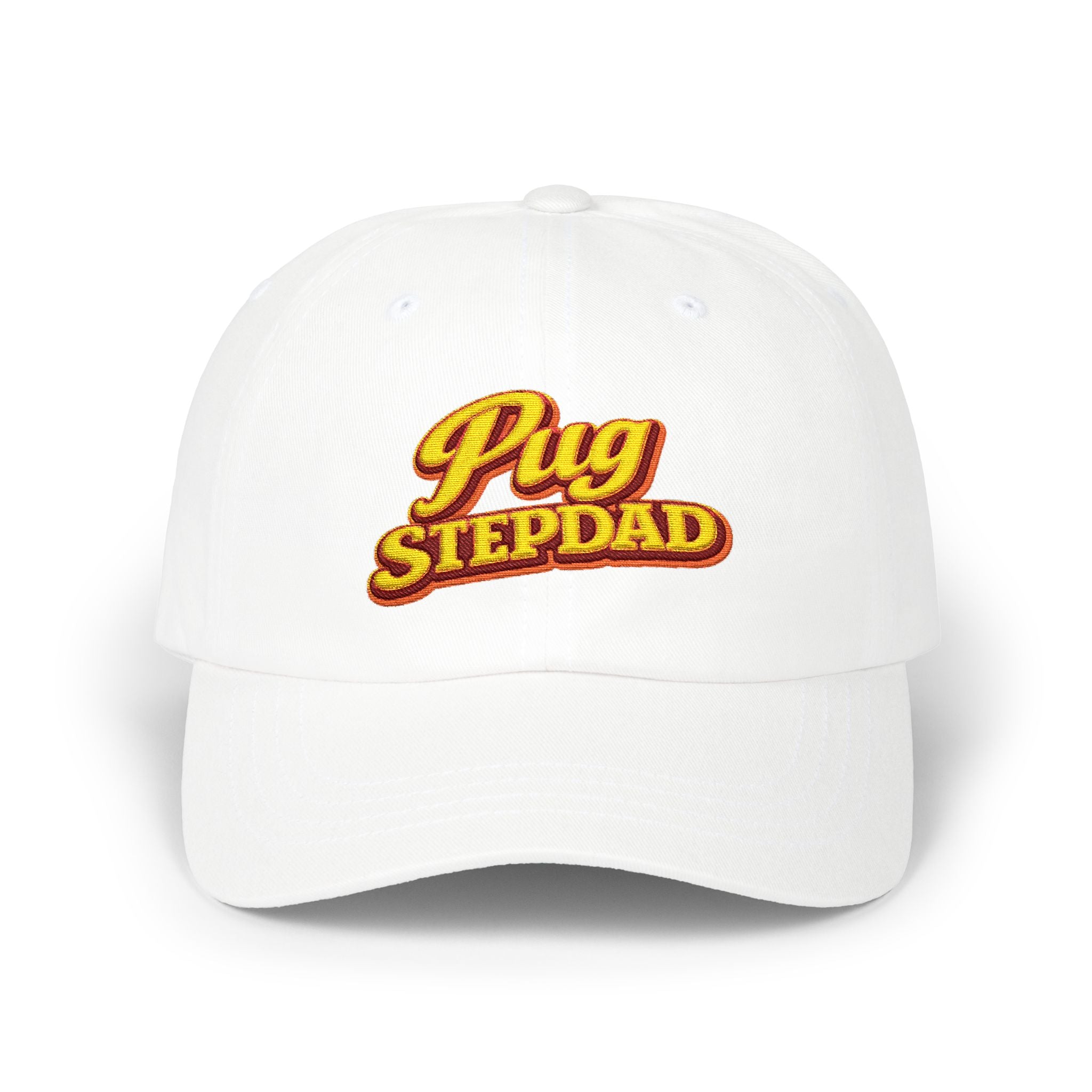Pug Stepdad Dad Cap — Embroidered Baseball Hat for Dog Lovers