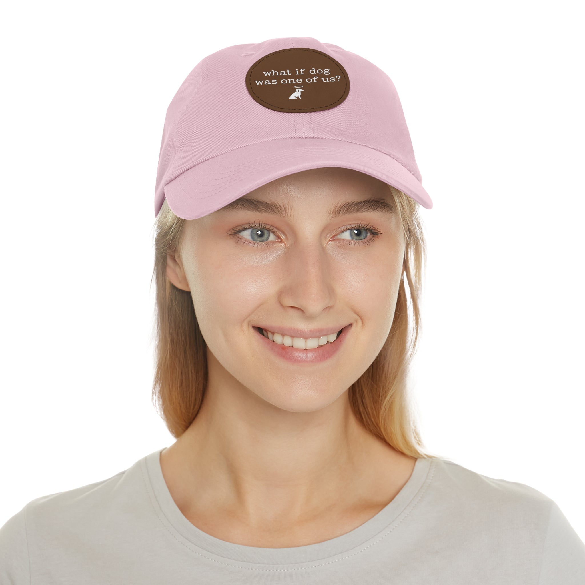 What If Dog Was One Of Us? Dad Hat with Leather Patch (Round)