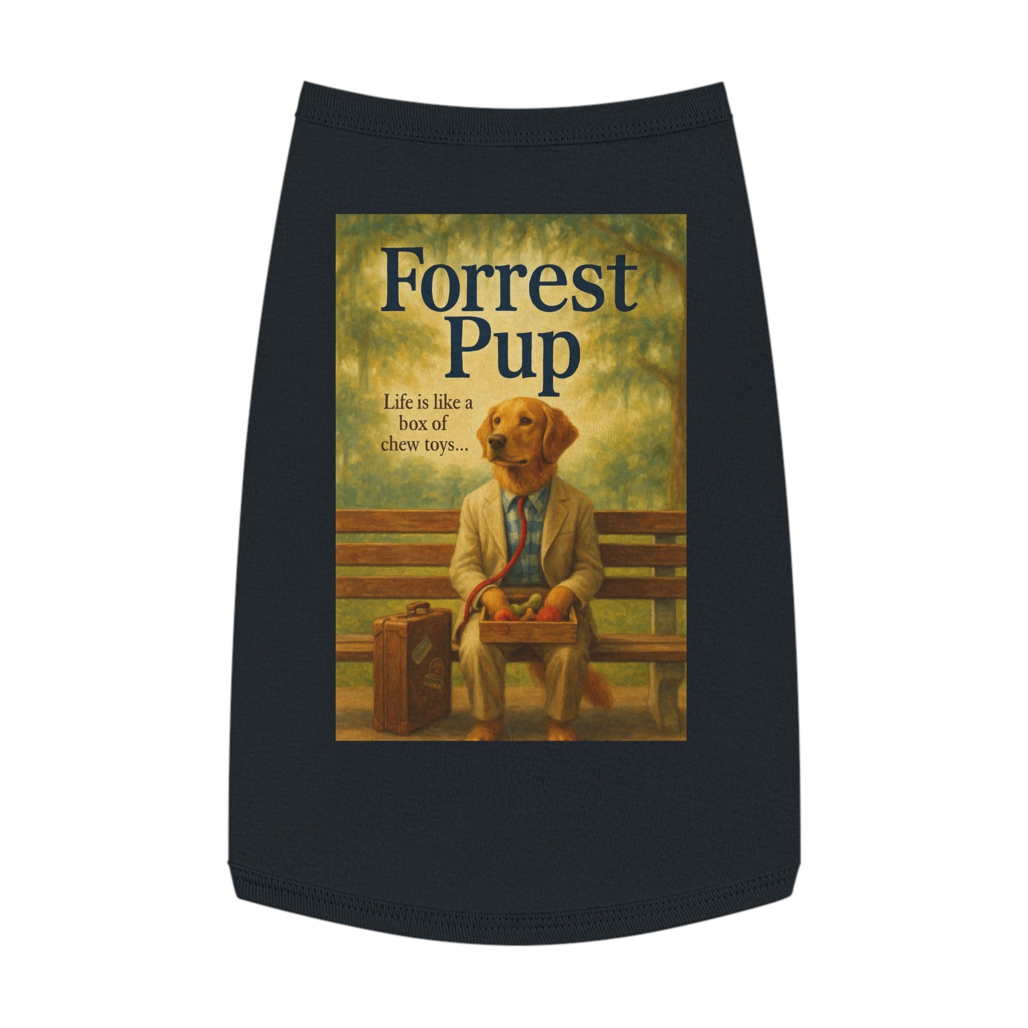 Forrest Pup Pet Tank Top-- Funny Parody Shirt for Dog Lovers