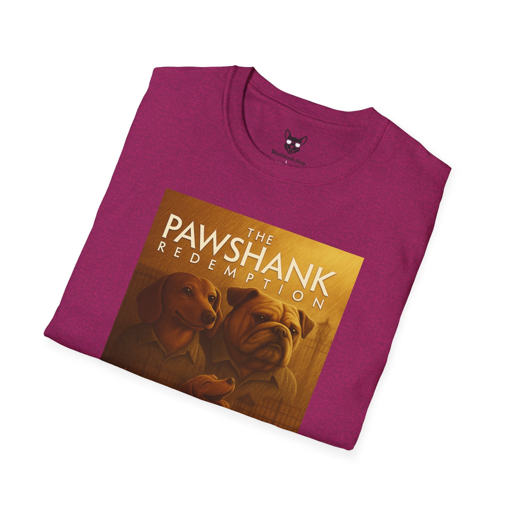 The Shawshank Redemption Movie Poster Dog Parody Unisex Softstyle T-Shirt -- Funny Dog Movie Tee for Film and Dog Lovers