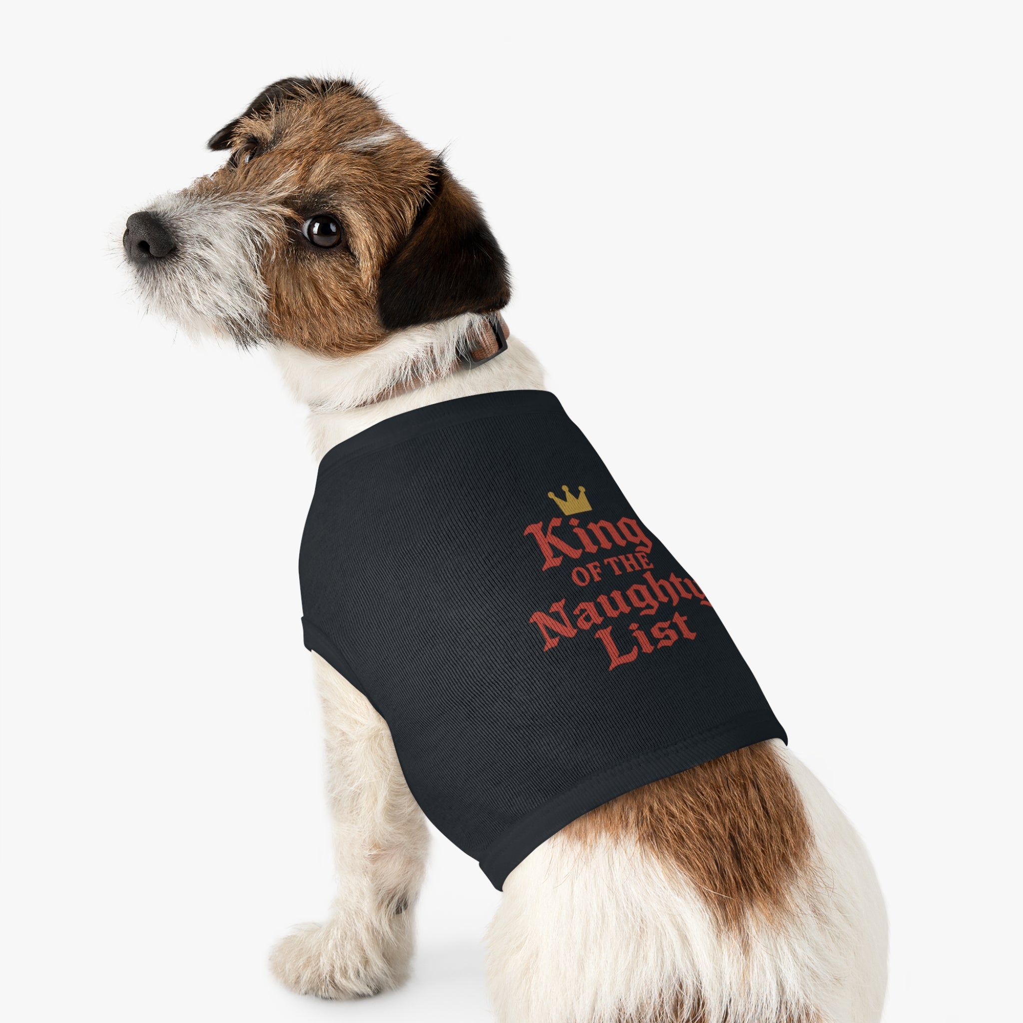 King of the Naughty List Dog Tank Top -- Funny Christmas Apparel for Dogs