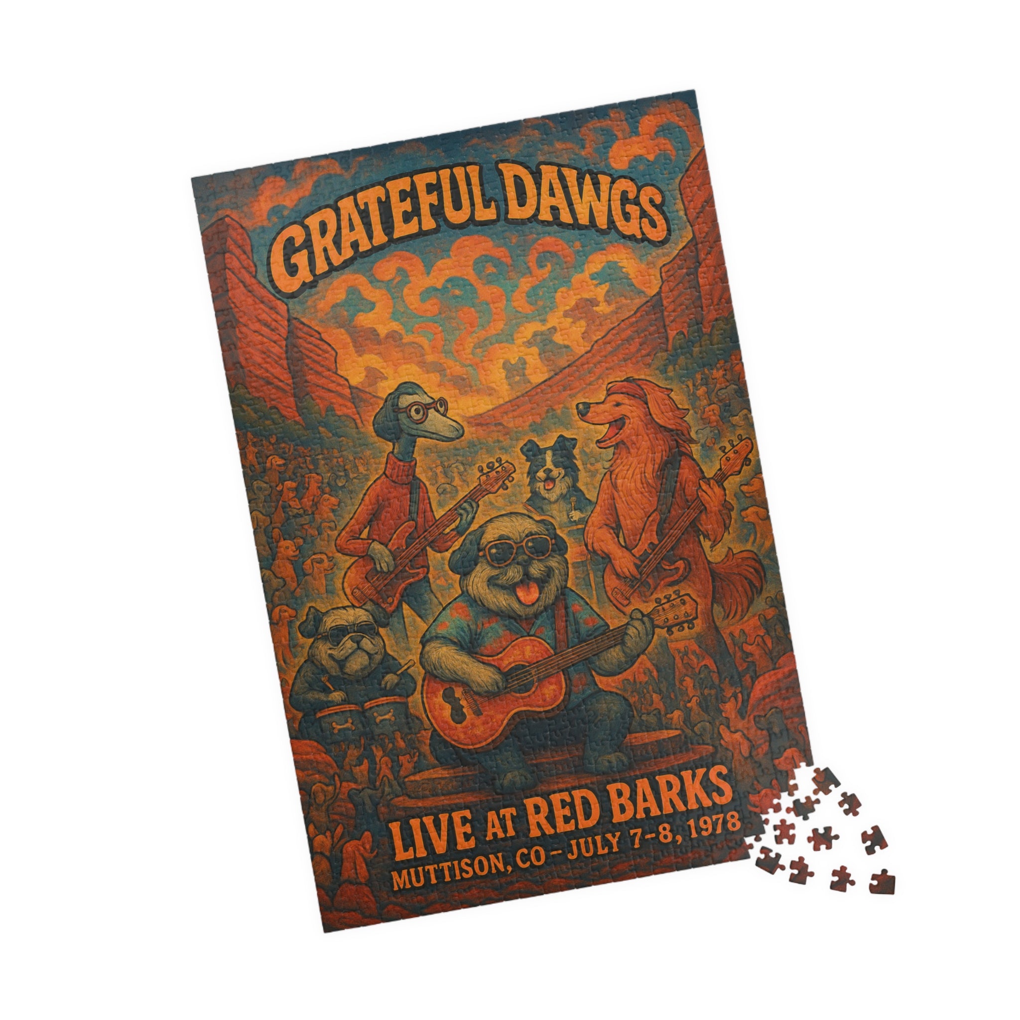 Grateful Dawgs Puzzle | Unique Gift for Music Lovers | Fun Family Activity | 1014 Pieces