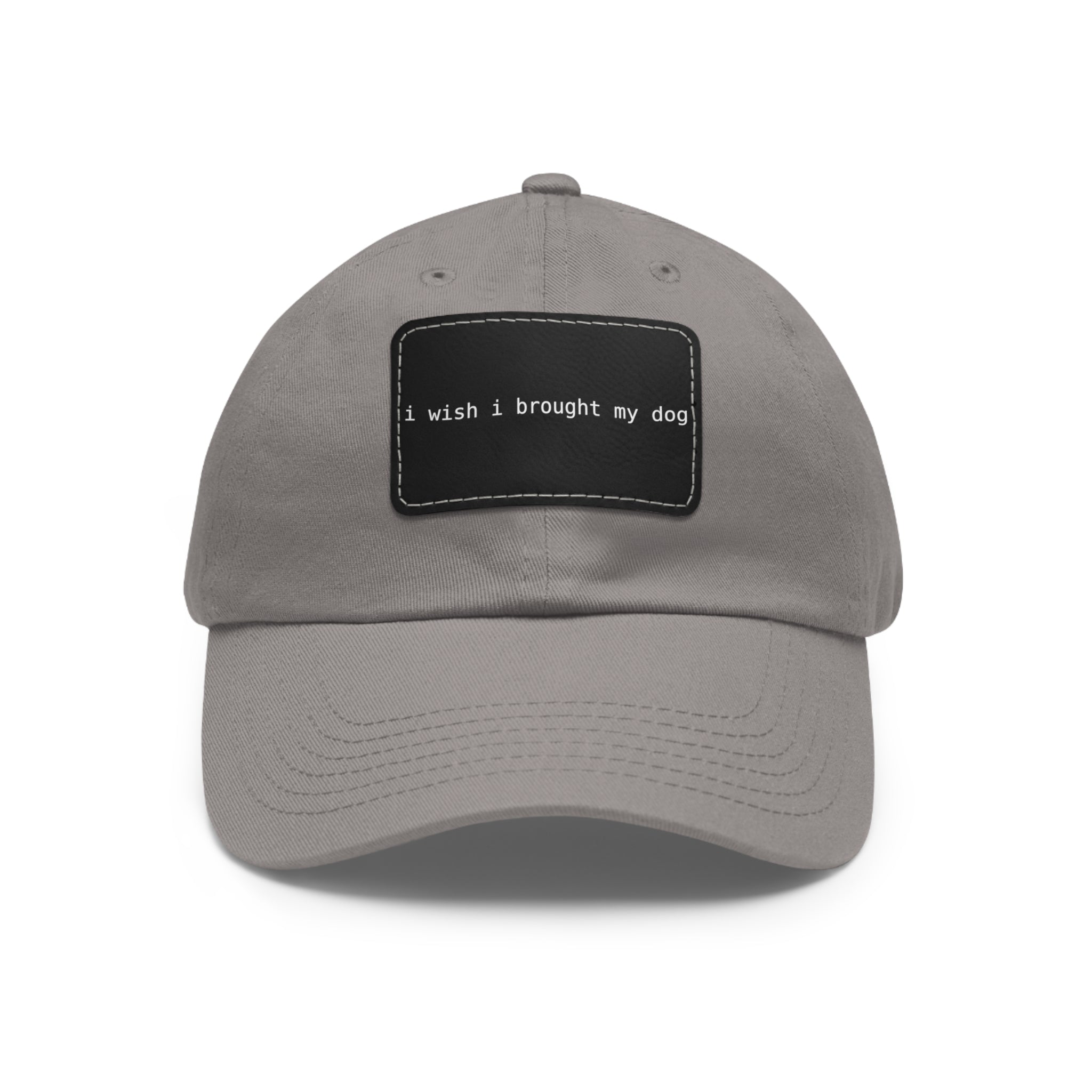 I Wish I Brought My Dog Hat with Patch (Rectangle) -- Funny Hat for Dog Lovers