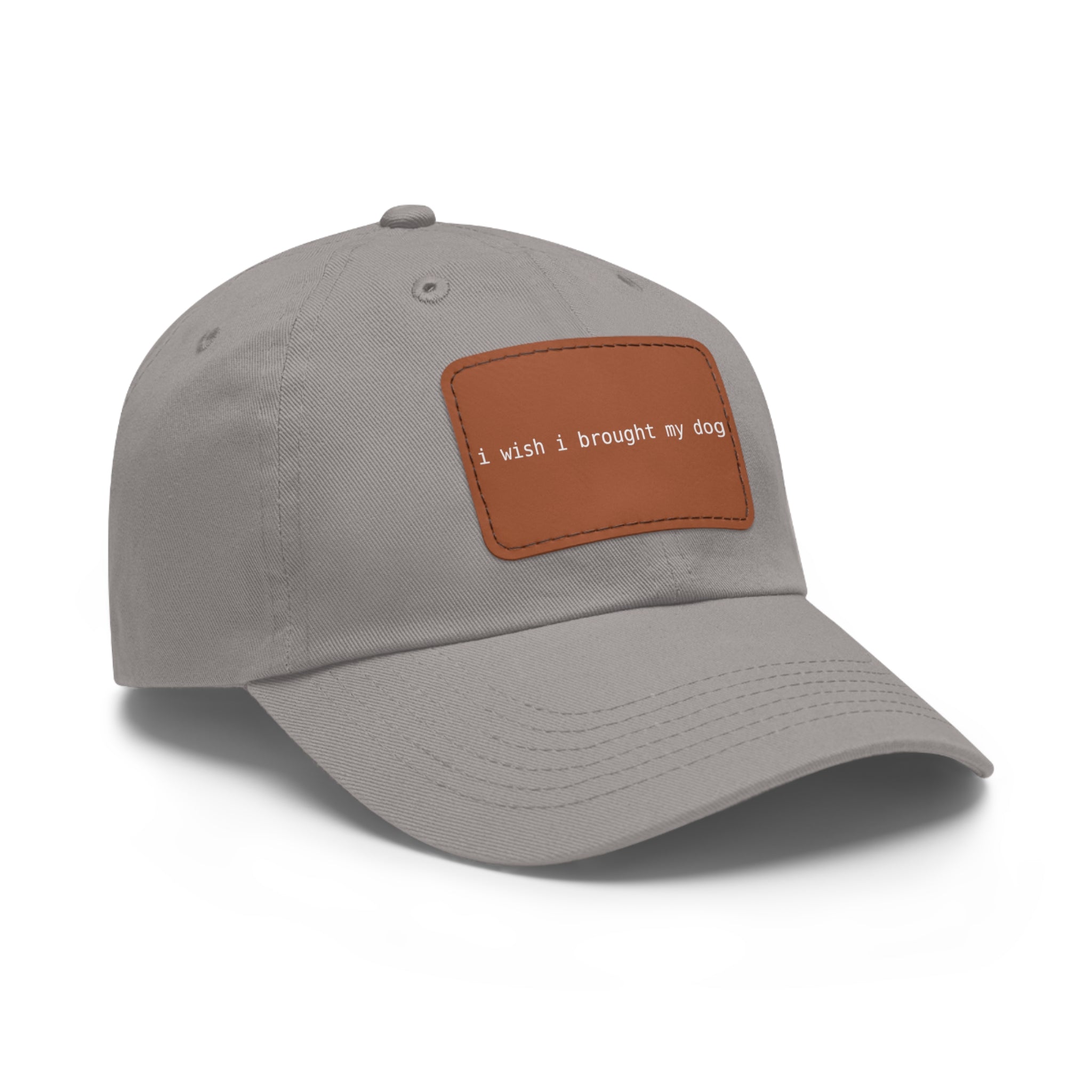 I Wish I Brought My Dog Hat with Patch (Rectangle) -- Funny Hat for Dog Lovers