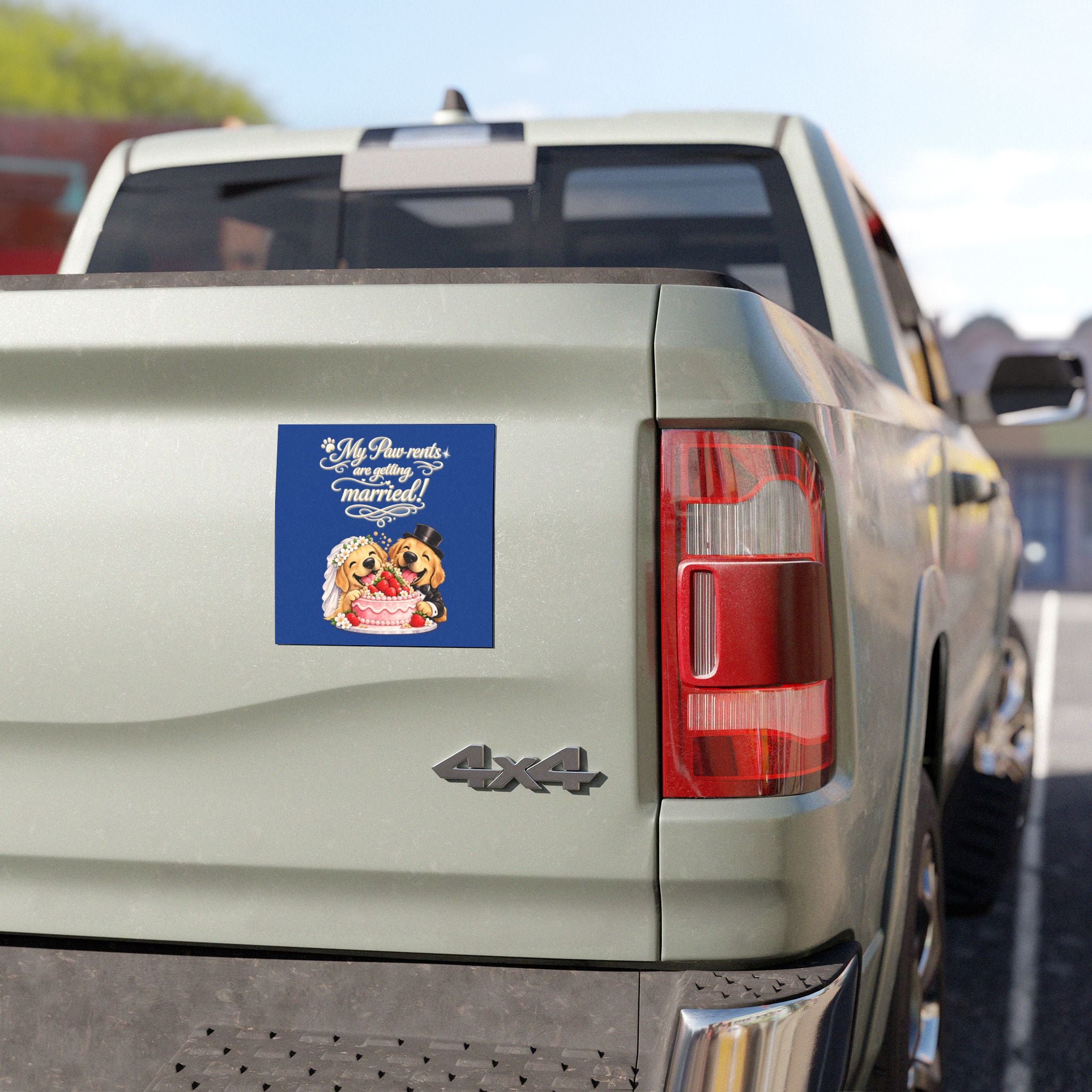 My Paw-rents Are Getting Married! Lab/Golden Retriever Wedding Car Magnet