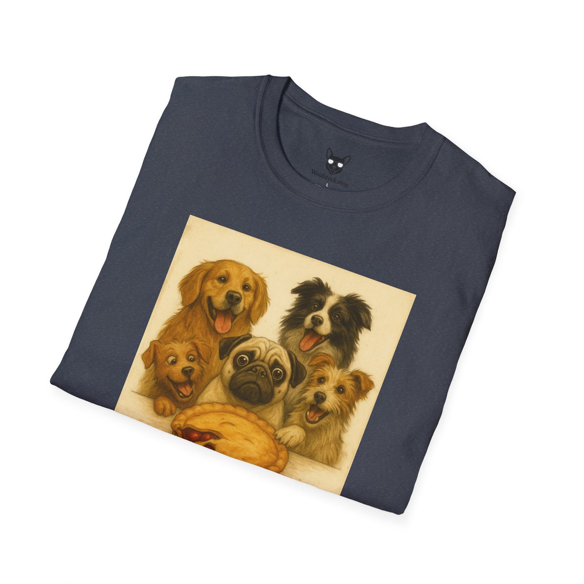 American Pie Movie Poster Dog Parody Unisex Softstyle T-Shirt -- Funny Dog Movie Tee for Film and Dog Lovers