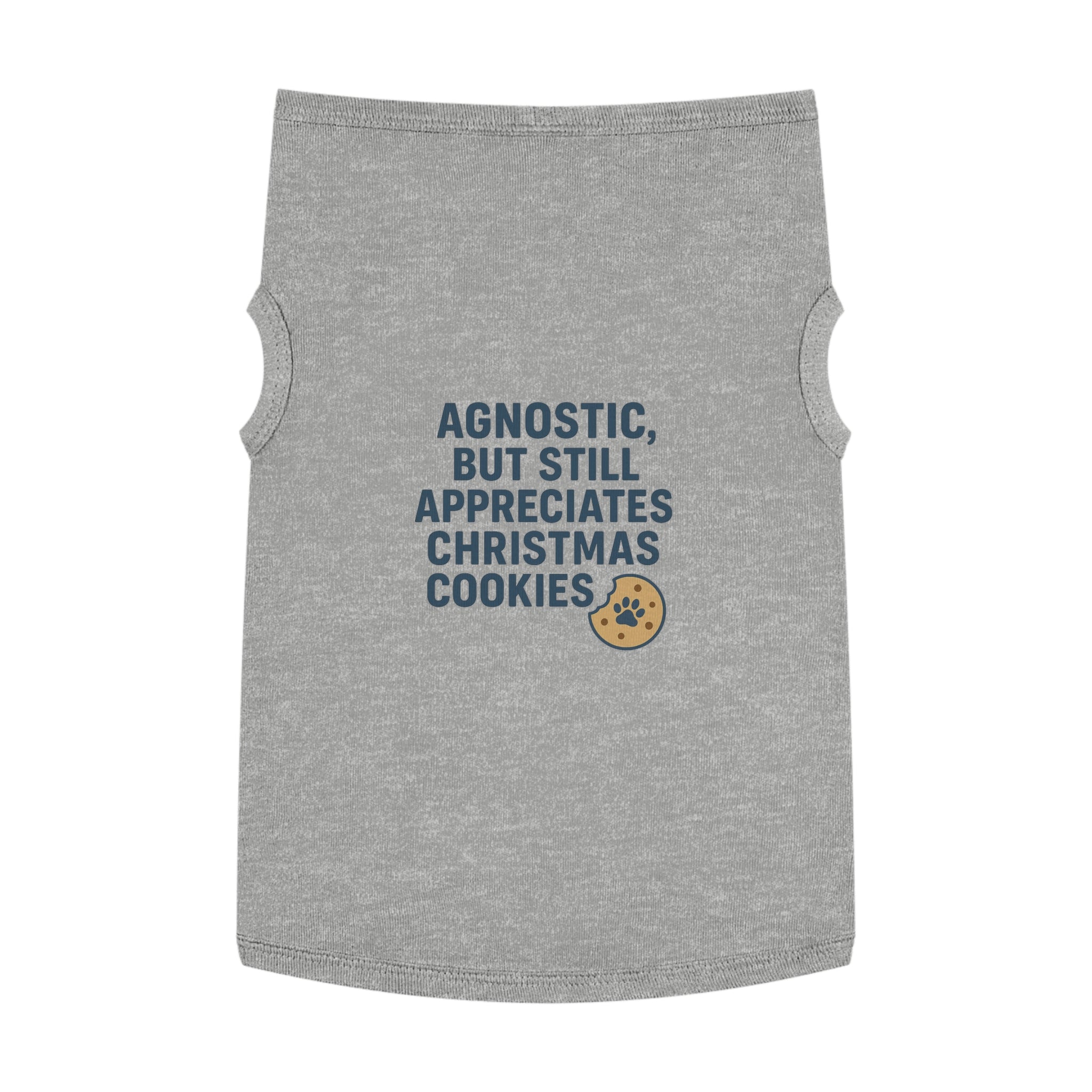 Agnostic, But Still Appreciates Christmas Cookies Dog Tank Top -- Funny Christmas Apparel for Dogs