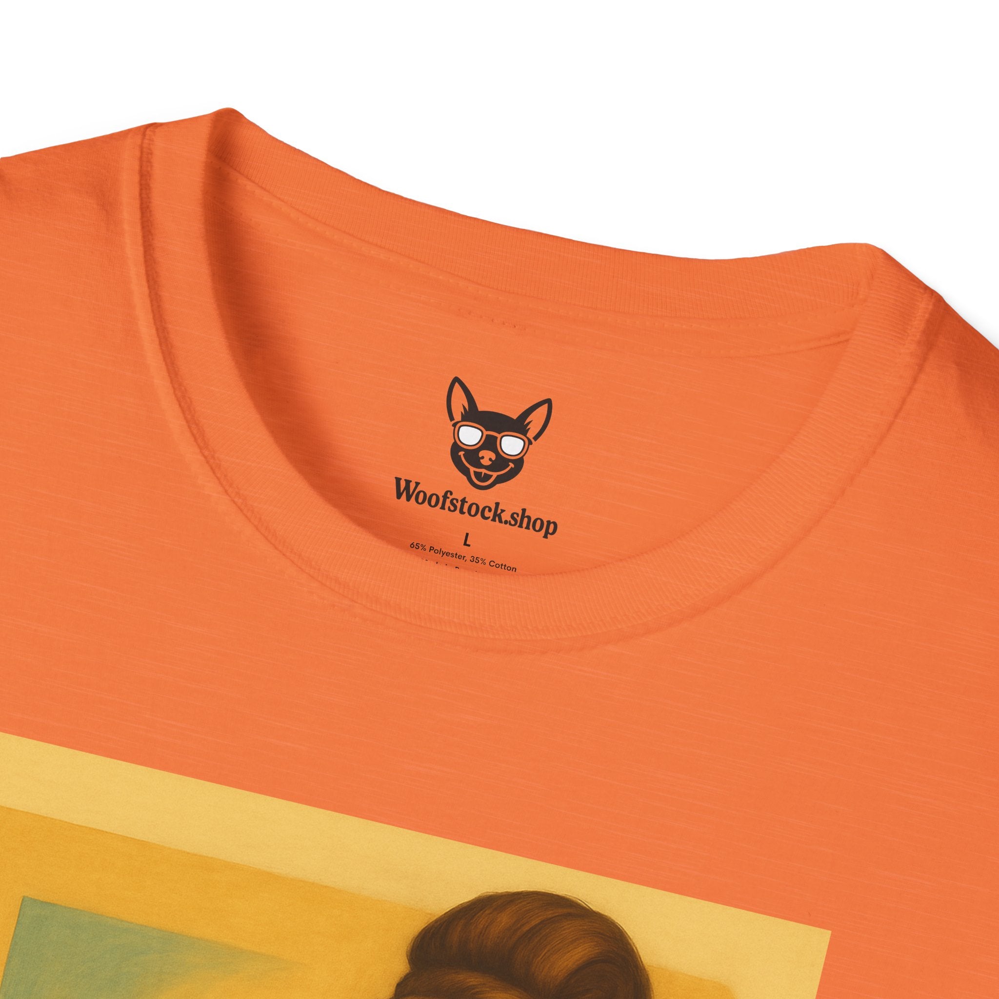 Breakfast at Tiffany's Movie Poster Dog Parody Unisex Softstyle T-Shirt -- Funny Audrey Hepburn Movie Tee for Film and Dog Lovers