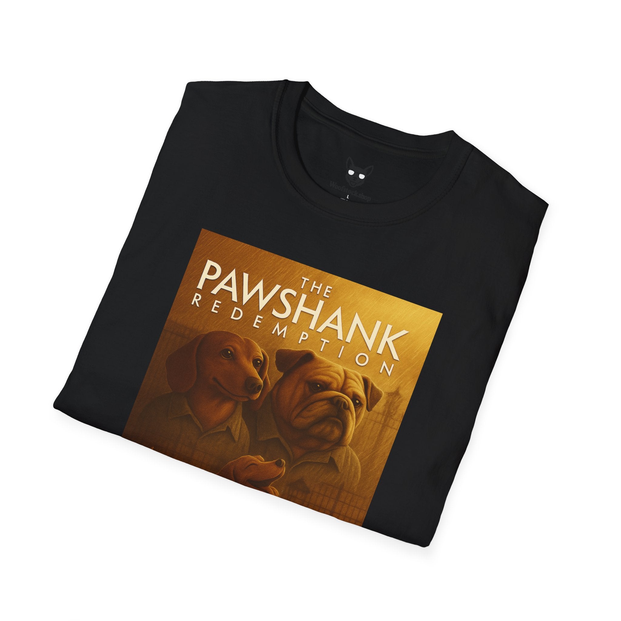 The Shawshank Redemption Movie Poster Dog Parody Unisex Softstyle T-Shirt -- Funny Dog Movie Tee for Film and Dog Lovers