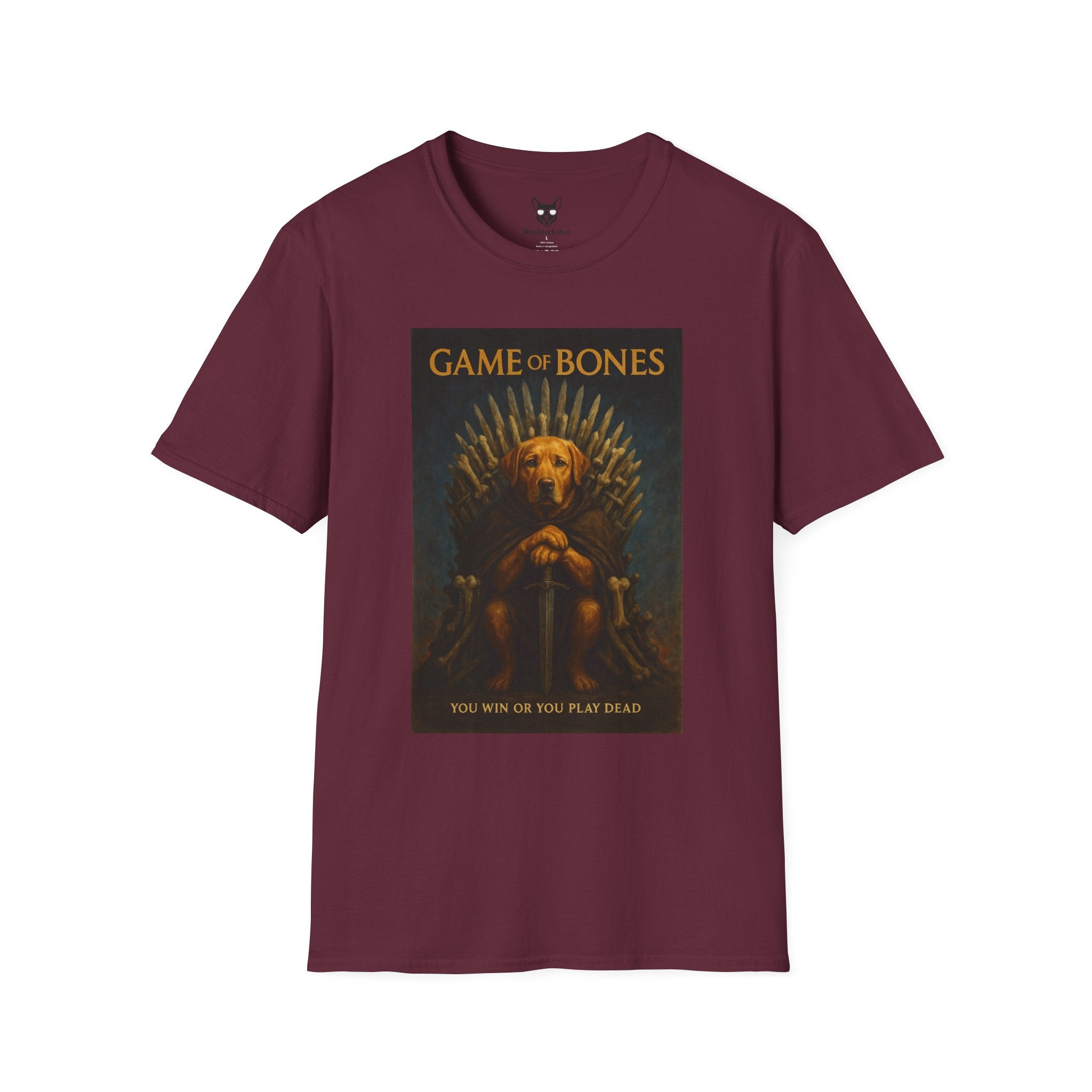 Game of Thrones TV Poster Dog Parody Unisex Softstyle T-Shirt -- Funny Dog Tee for TV and Dog Lovers