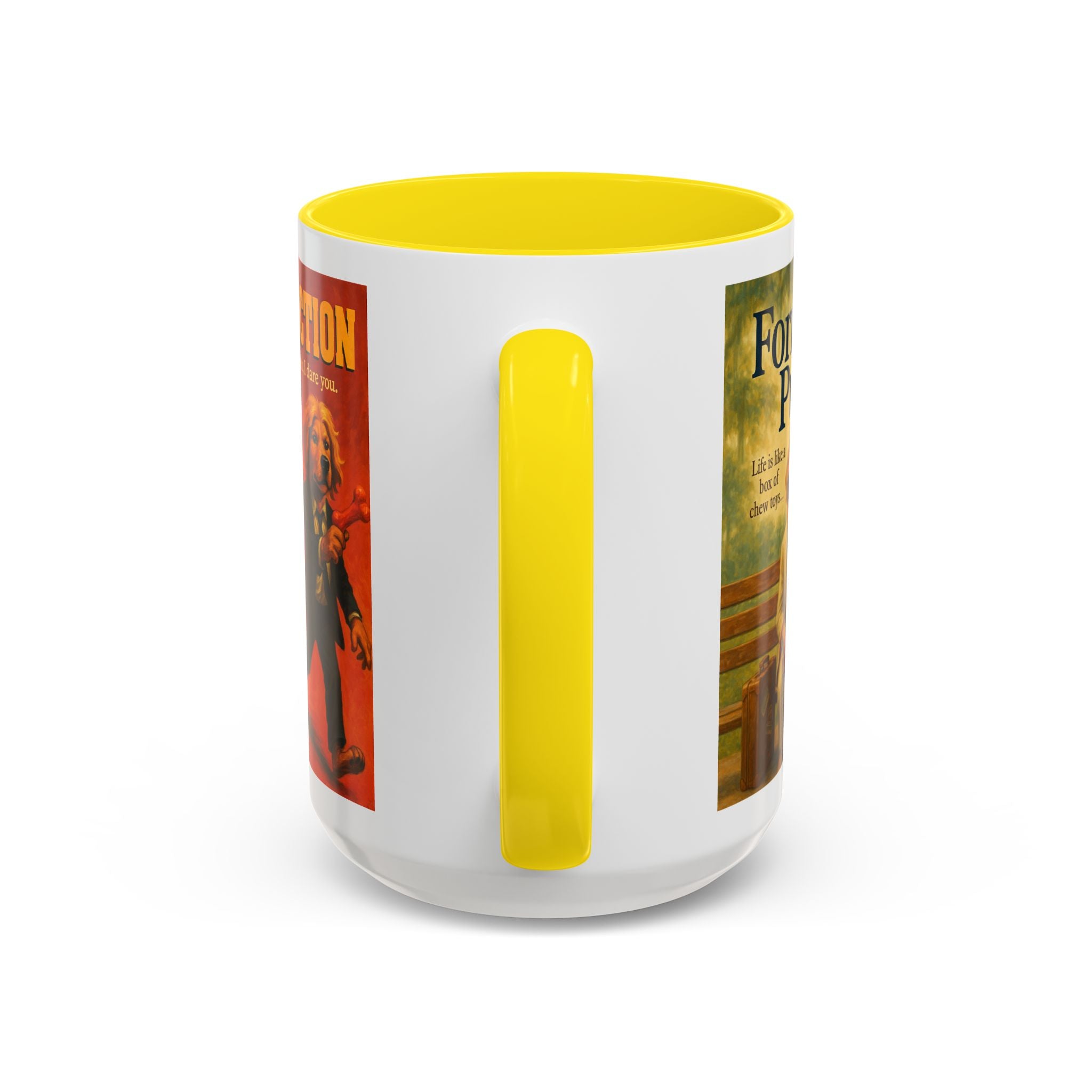 90s Movie Classics Dog Parody Mug – Funny Gift for Forrest Gump, Shawshank Redemption, and Pulp Fiction Fans