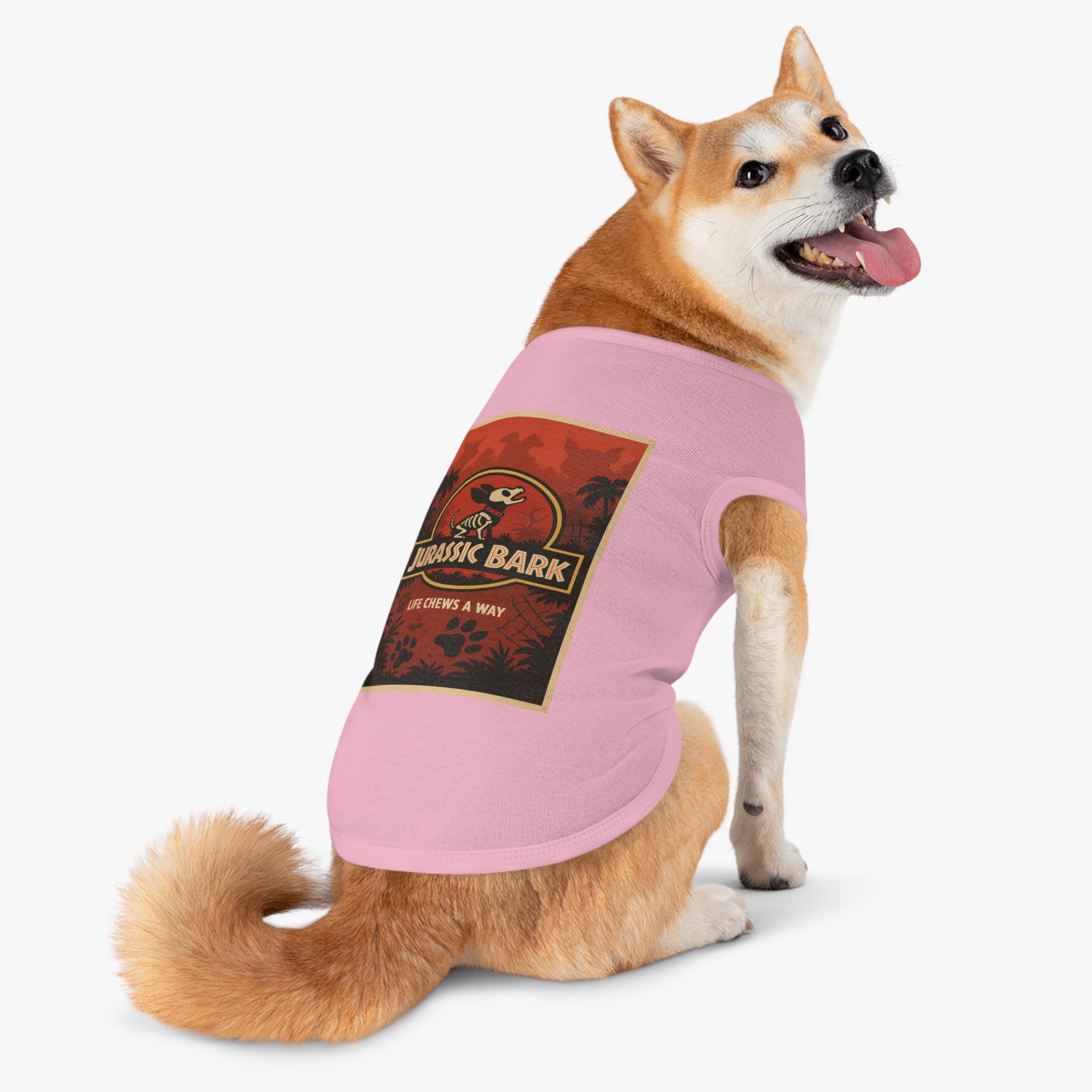 Jurassic Bark Pet Tank Top-- Funny "Jurassic Park" Parody Shirt for Dog Lovers