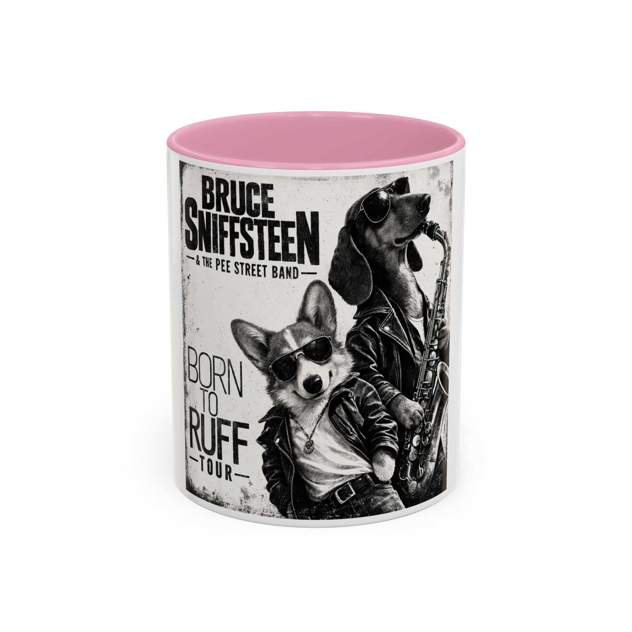 Bruce Sniffsteen & the Pee Street Band Coffee Mug -- Funny Bruce Springsteen 2026 Tour Mug Parody