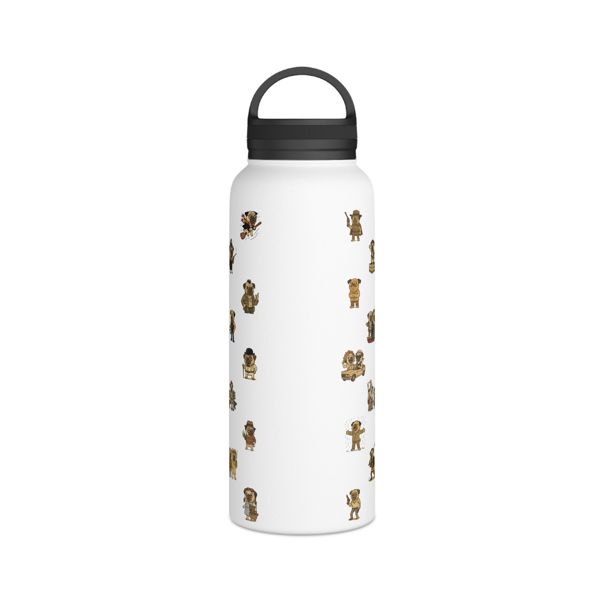 Movie Pugs Water Bottle – Funny Drinkware Dog Lovers and Cinema Fans