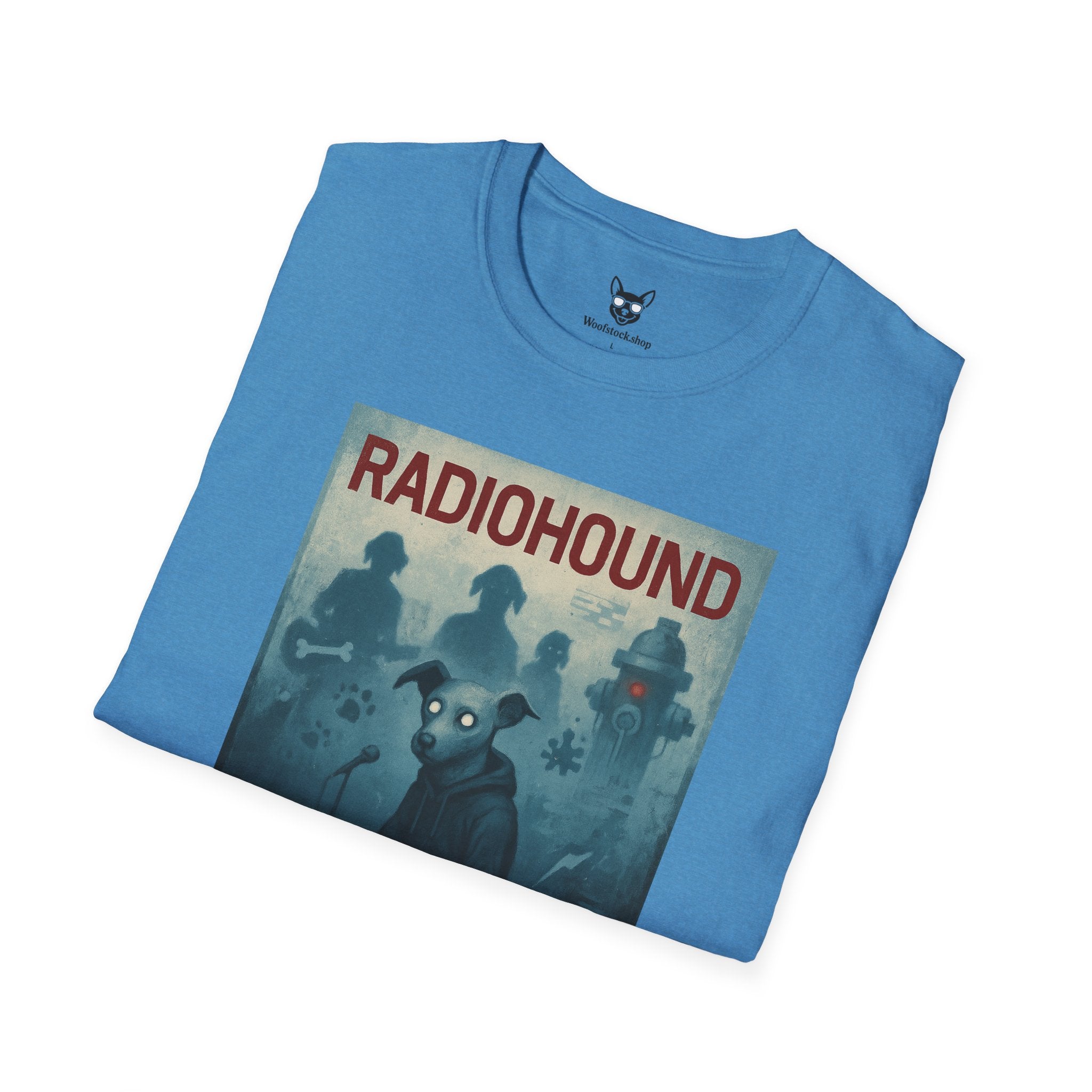 Radiohead Concert Poster Dog Parody Unisex Softstyle T-Shirt -- Funny Rock Tee for Music and Dog Lovers