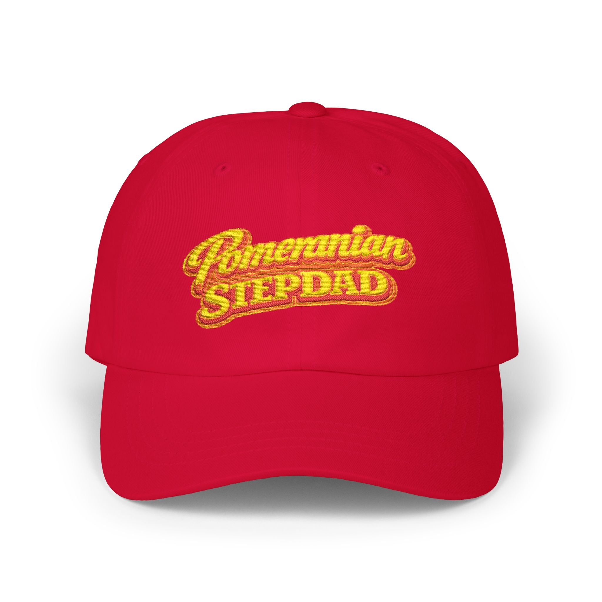 Pomeranian Stepdad Dad Cap — Embroidered Baseball Hat for Dog Lovers
