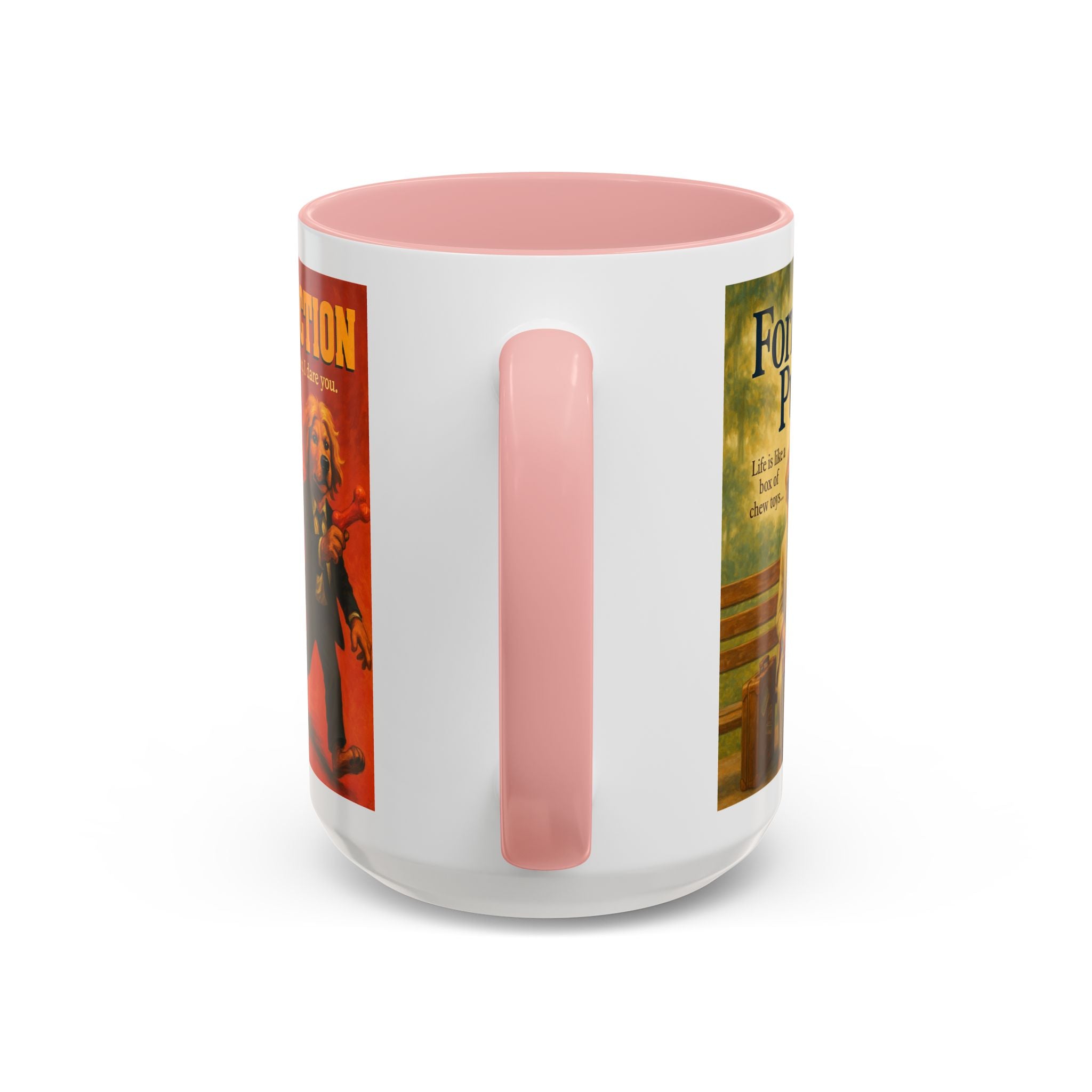 90s Movie Classics Dog Parody Mug – Funny Gift for Forrest Gump, Shawshank Redemption, and Pulp Fiction Fans