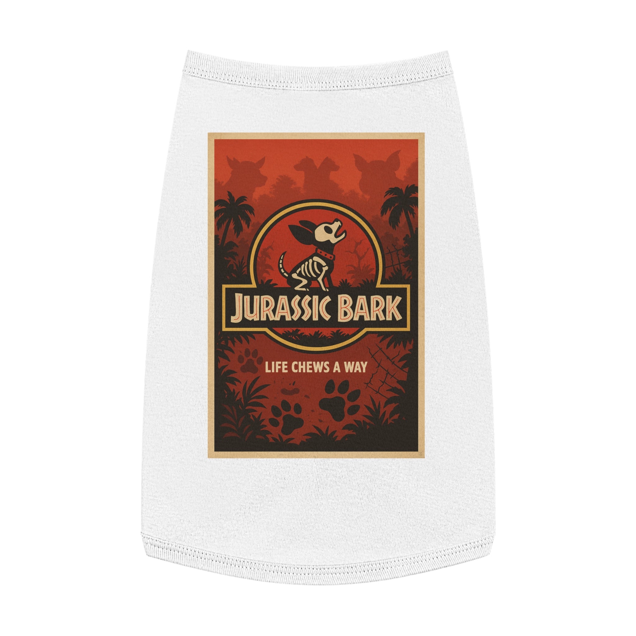 Jurassic Bark Pet Tank Top-- Funny "Jurassic Park" Parody Shirt for Dog Lovers
