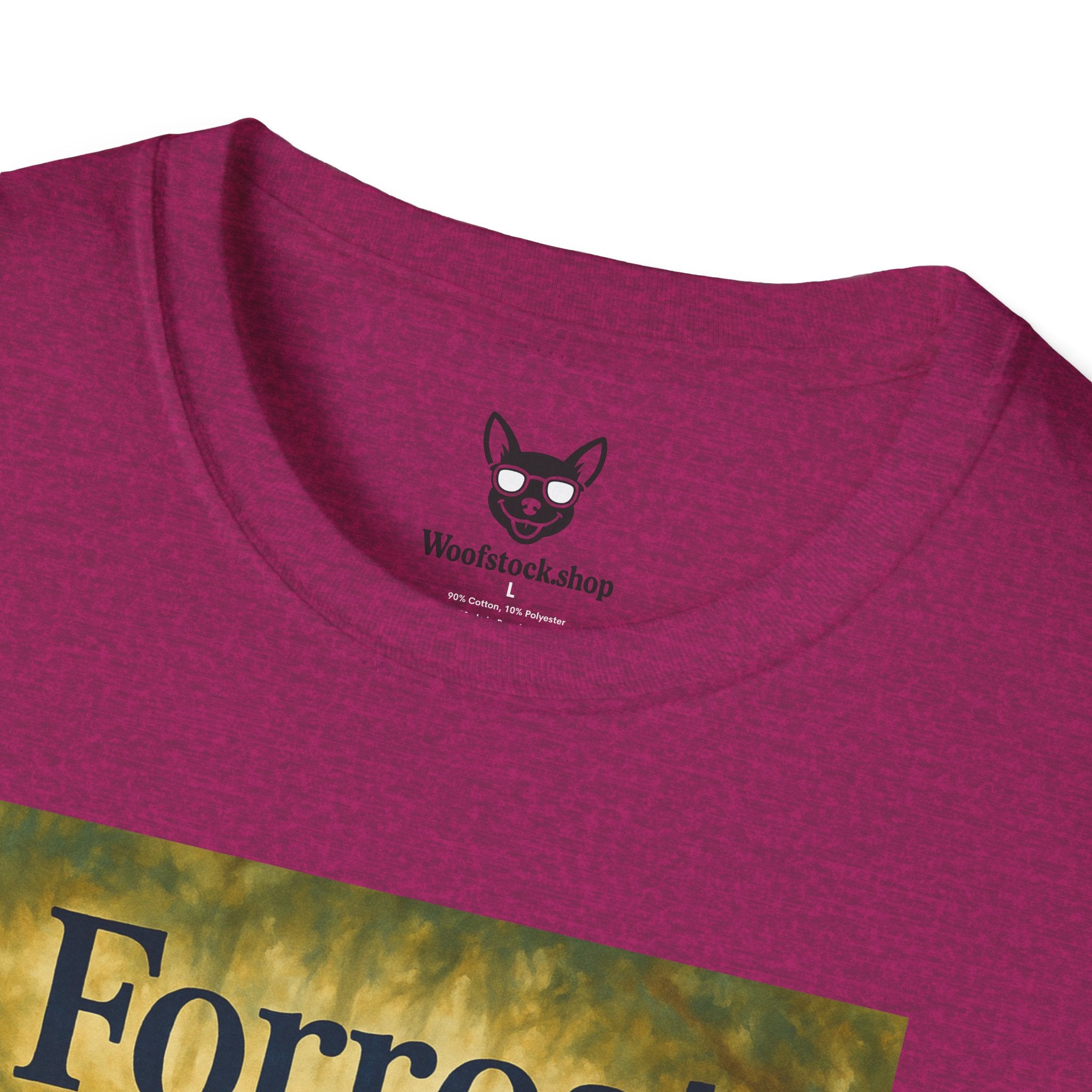 Forrest Gump Movie Poster Dog Parody Unisex Softstyle T-Shirt -- Funny Dog Movie Tee for Film and Dog Lovers