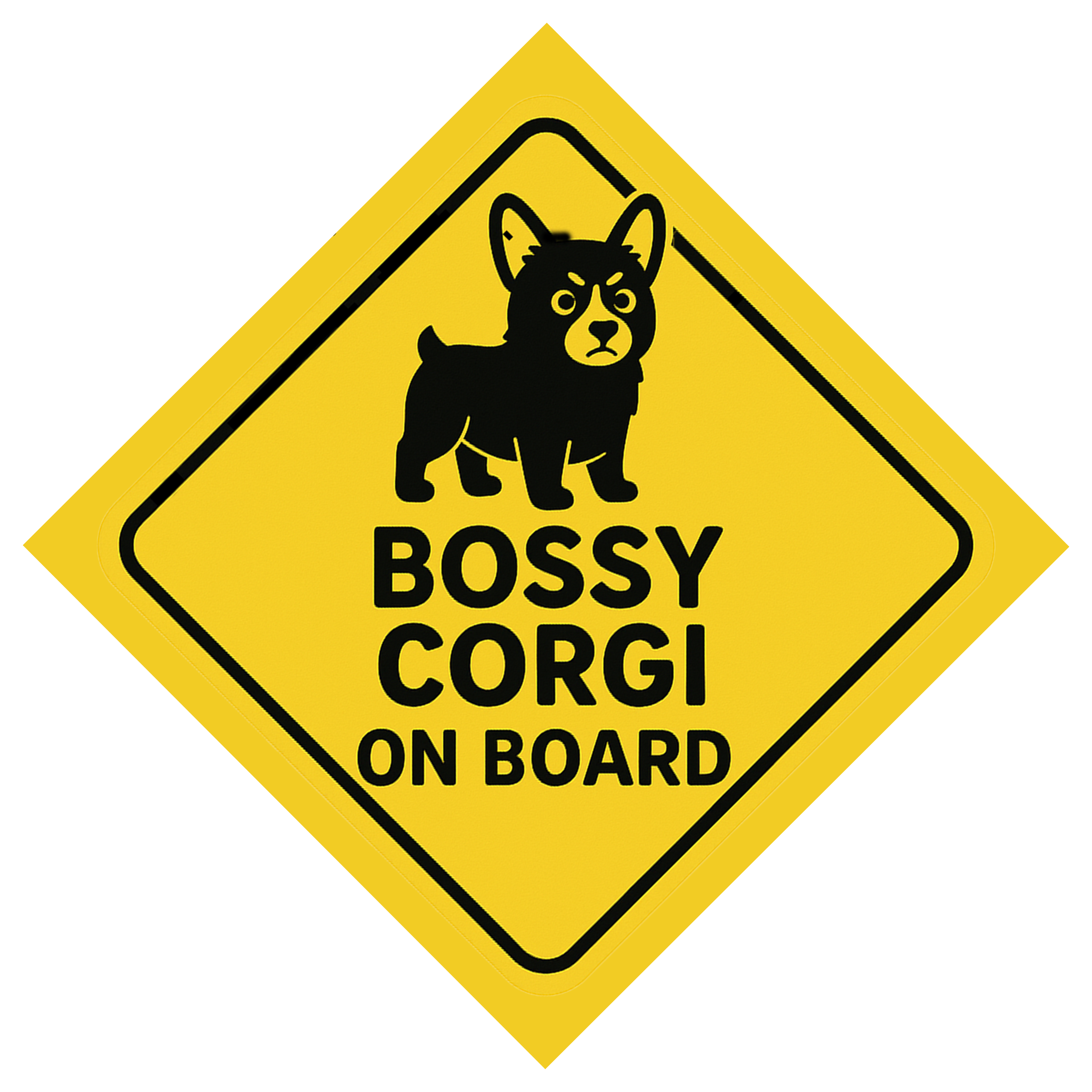 Bossy Corgi On Board Car Magnet – Funny Dog Car Accessory for Dog Owners and Lovers