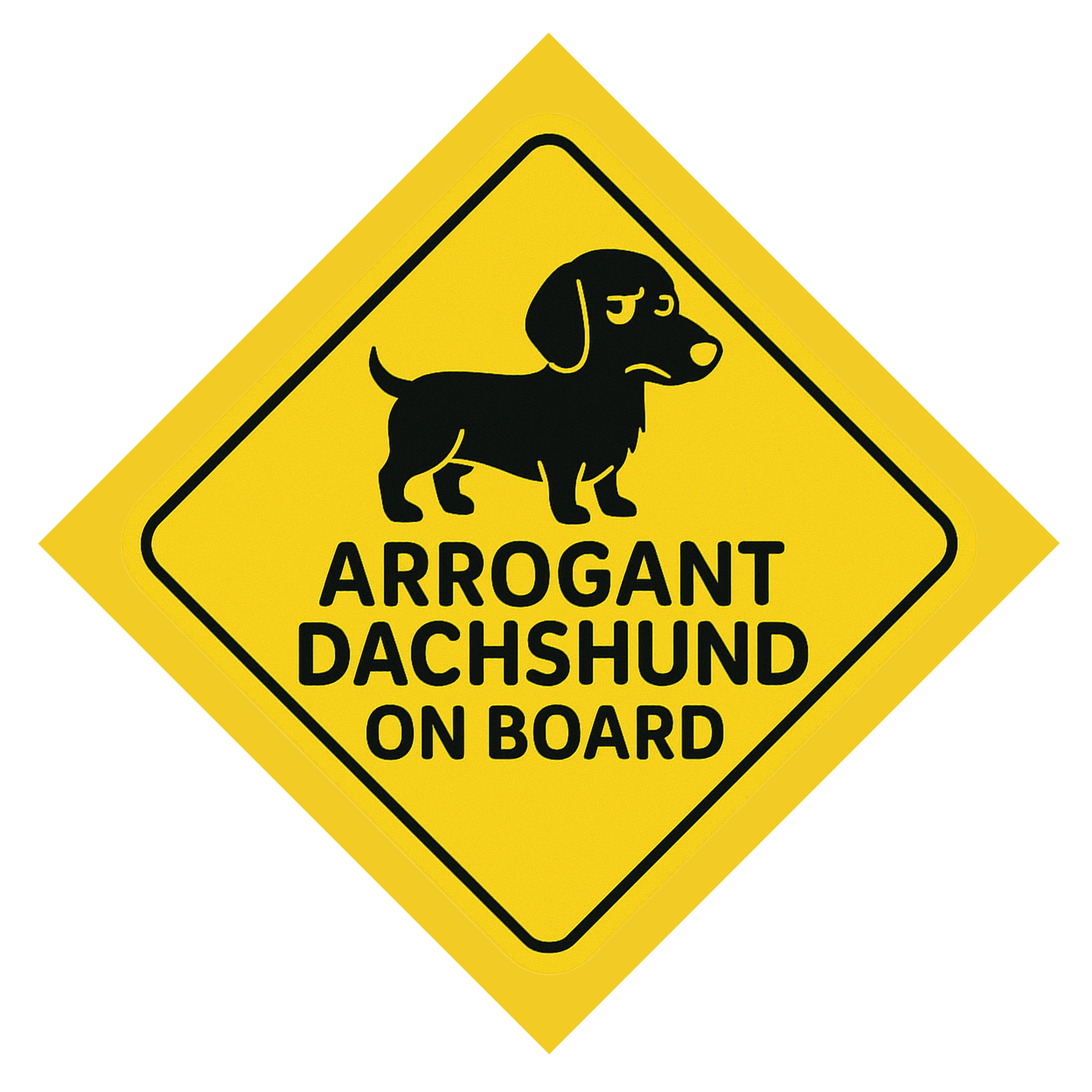 Arrogant Dachshund On Board Car Magnet