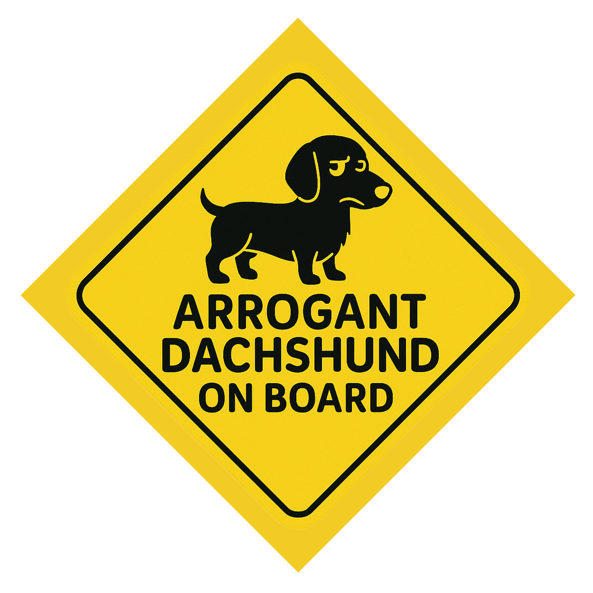 Arrogant Dachshund On Board Car Magnet – Funny Dog Car Accessory for Dog Owners and Lovers