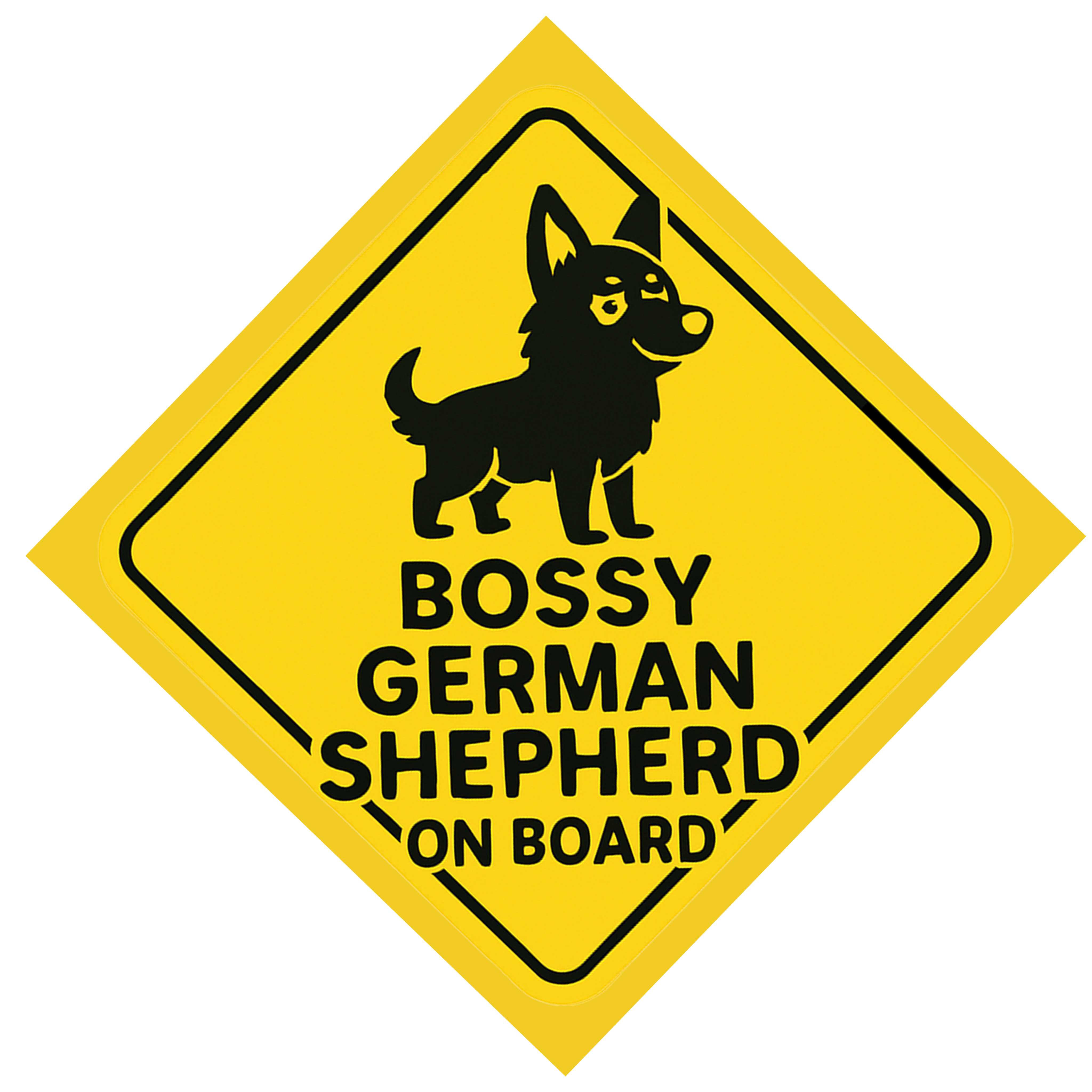 Bossy German Shepherd On Board Car Magnet – Funny Dog Car Accessory for Dog Owners and Lovers