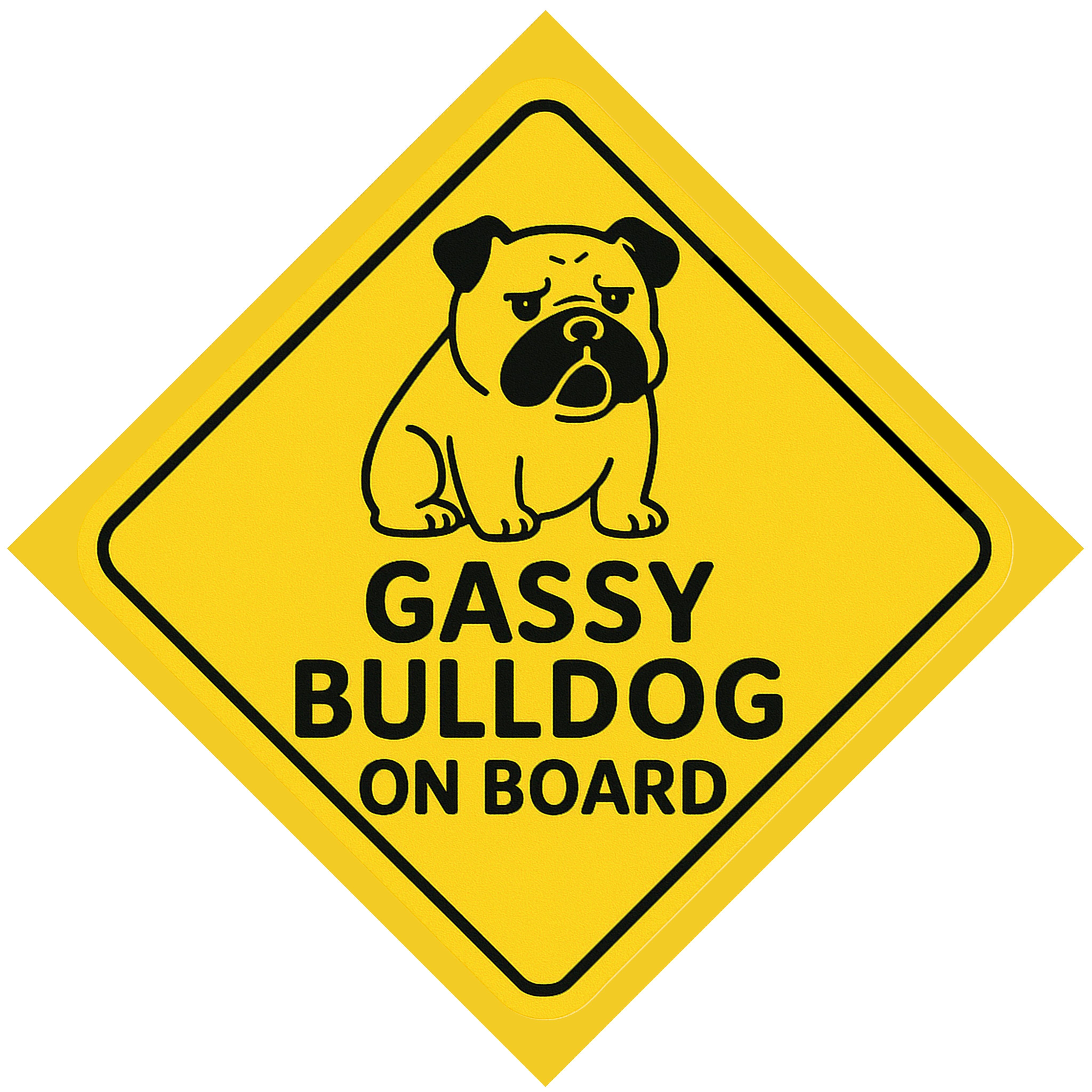 Gassy Bulldog On Board Car Magnet – Funny Dog Car Accessory for Dog Owners and Lovers