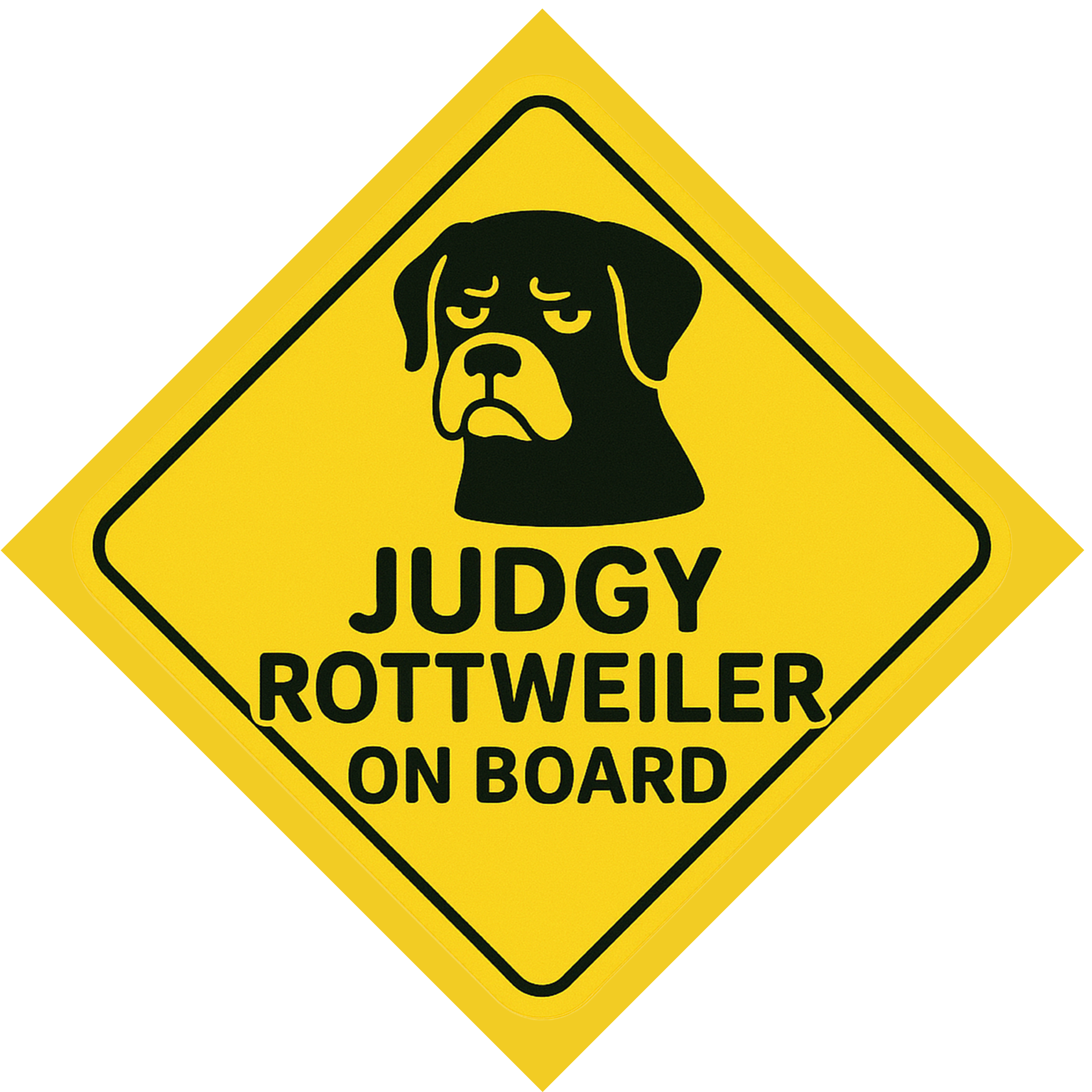 Judgy Rottweiler On Board Car Magnet – Funny Dog Car Accessory for Dog Owners and Lovers