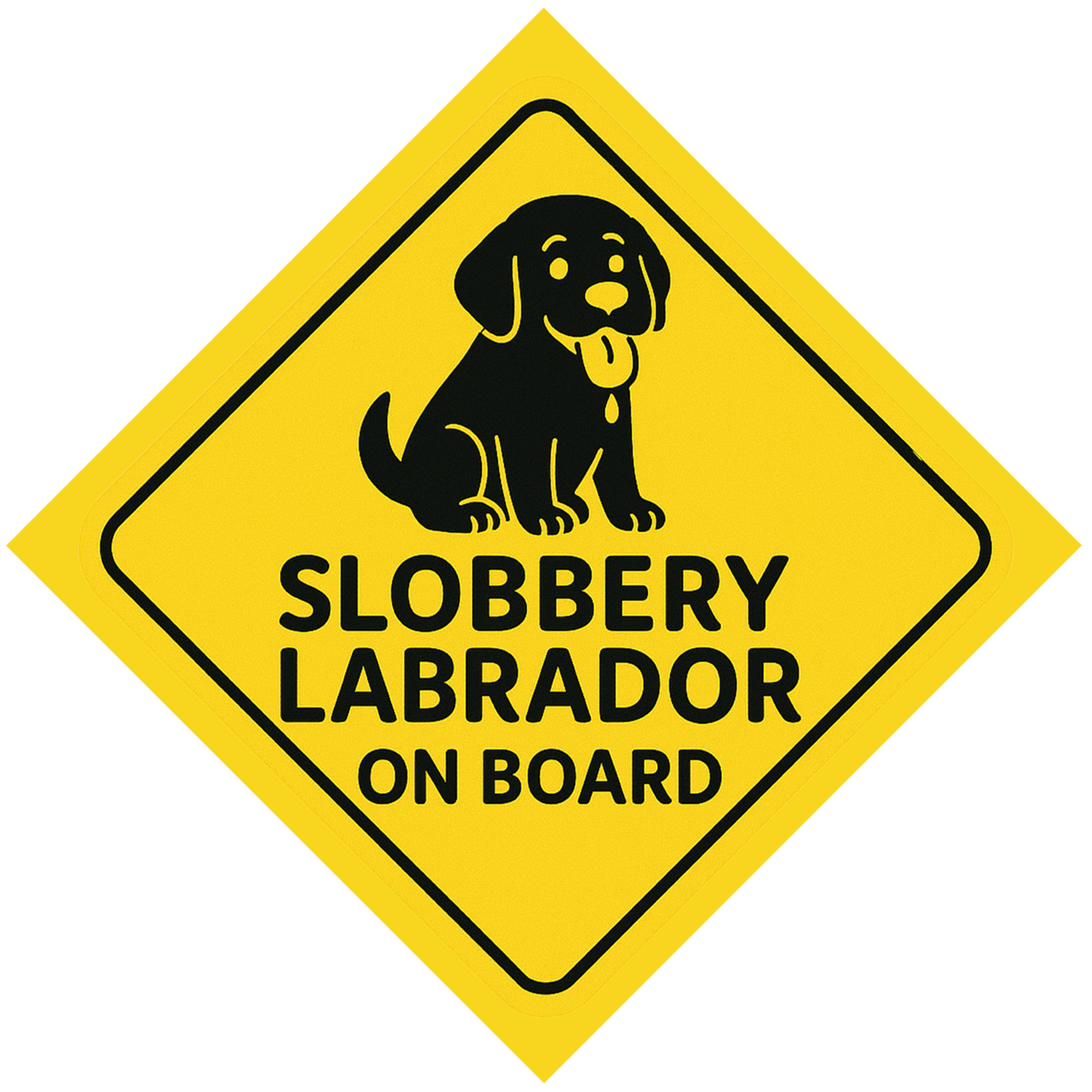 Slobbery Labrador On Board Car Magnet – Funny Dog Car Accessory for Dog Owners and Lovers