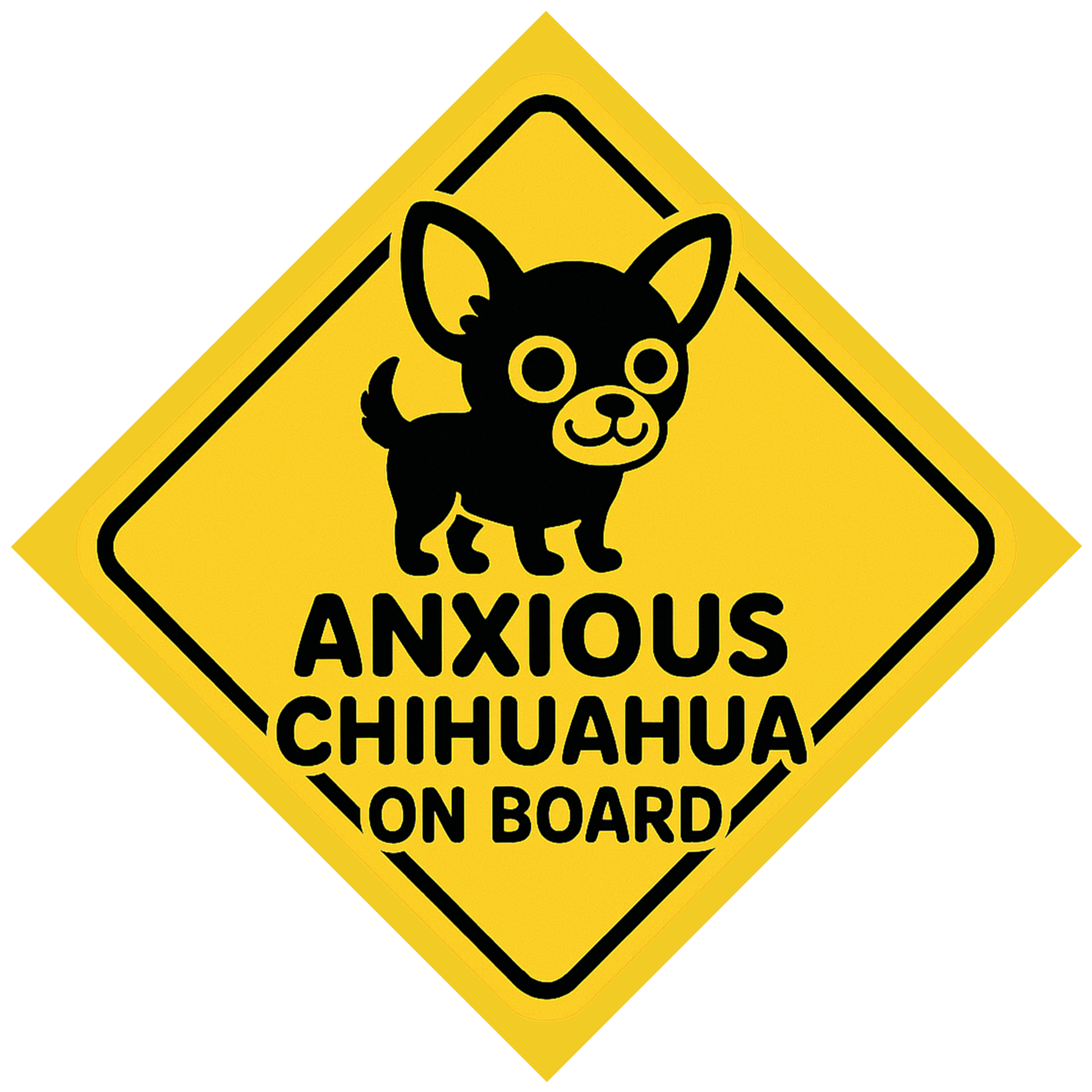 Anxious Chihuahua On Board Car Magnet – Funny Dog Car Accessory for Dog Owners and Lovers