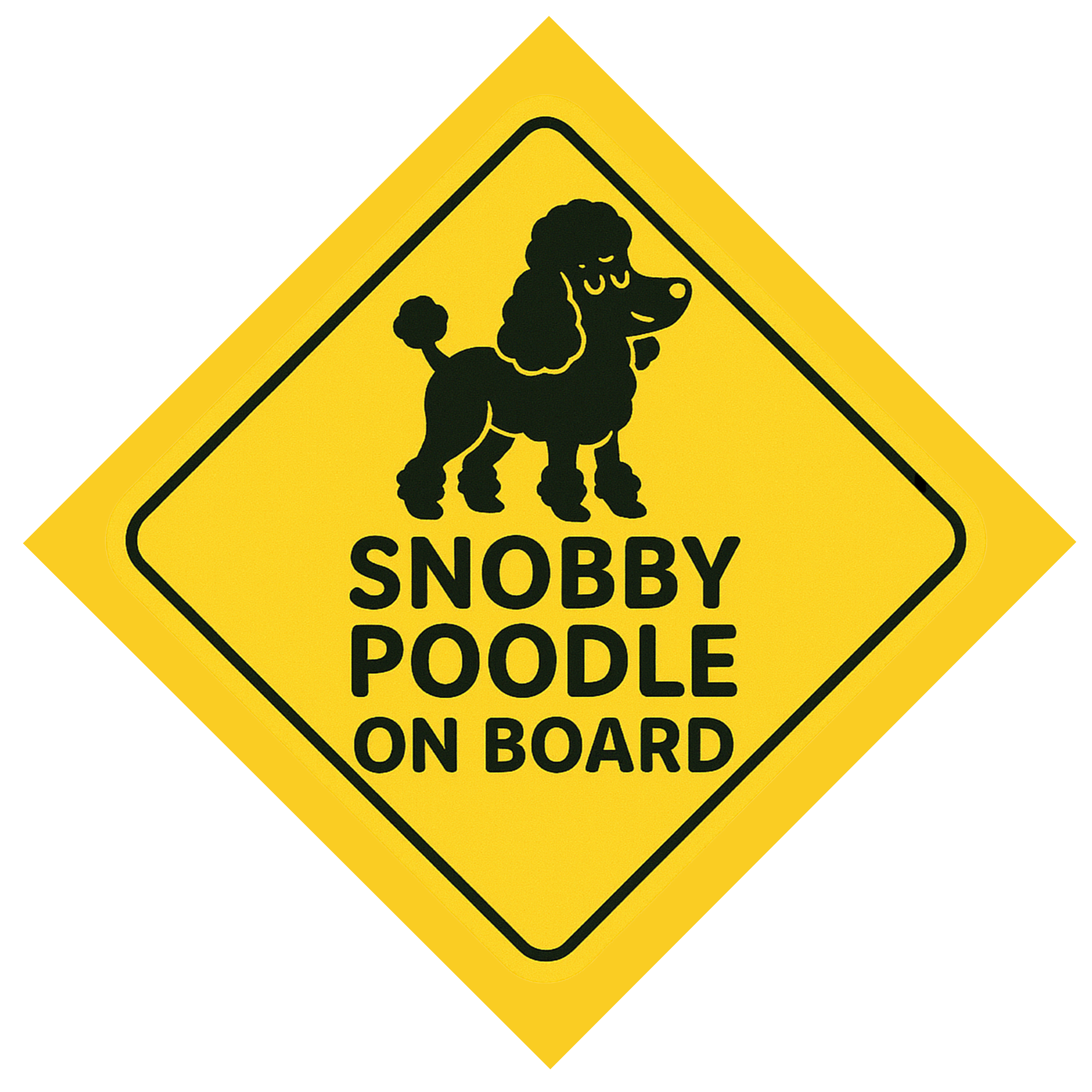 Snobby Poodle On Board Car Magnet – Funny Dog Car Accessory for Dog Owners and Lovers