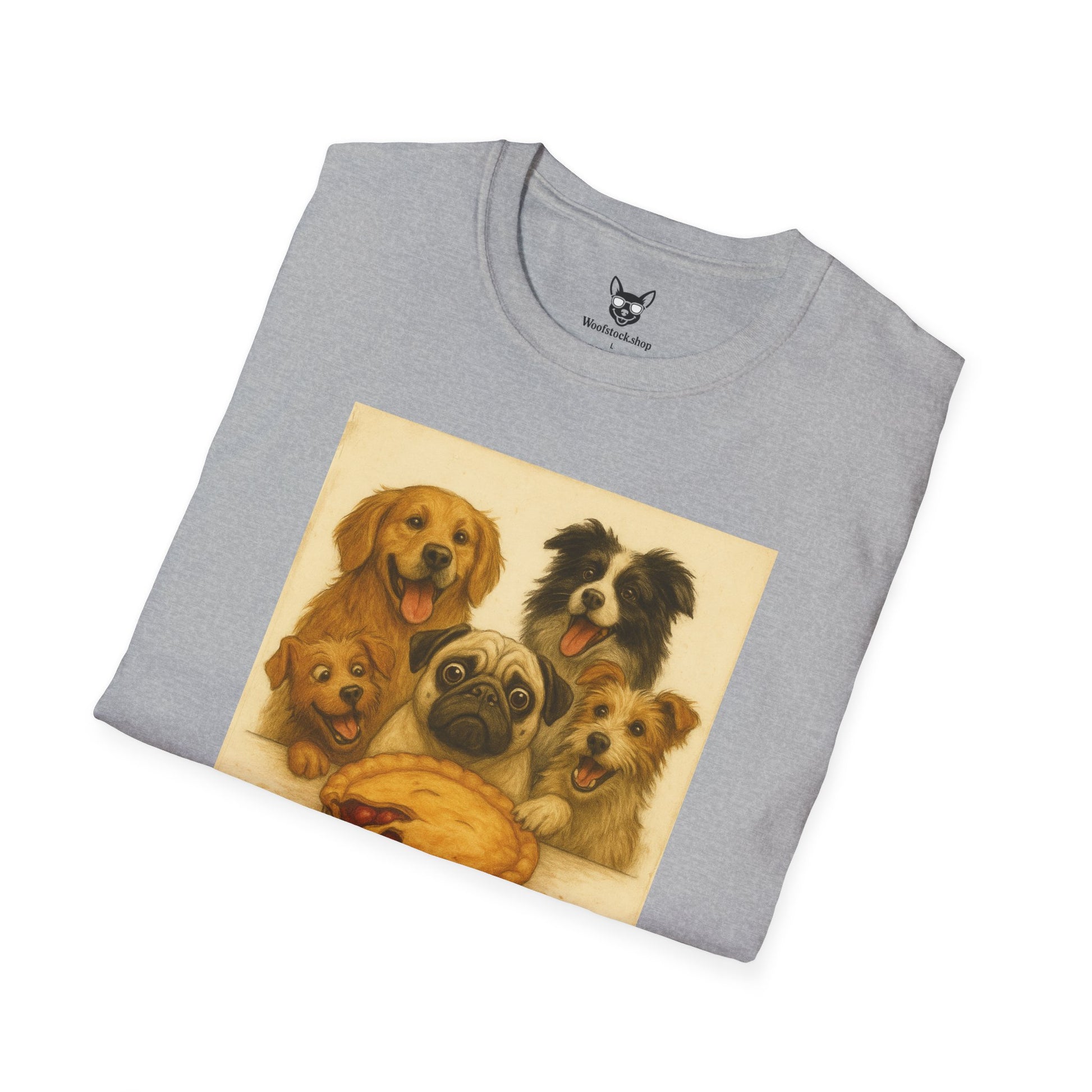 American Pie Movie Poster Dog Parody Unisex Softstyle T-Shirt -- Funny Dog Movie Tee for Film and Dog Lovers