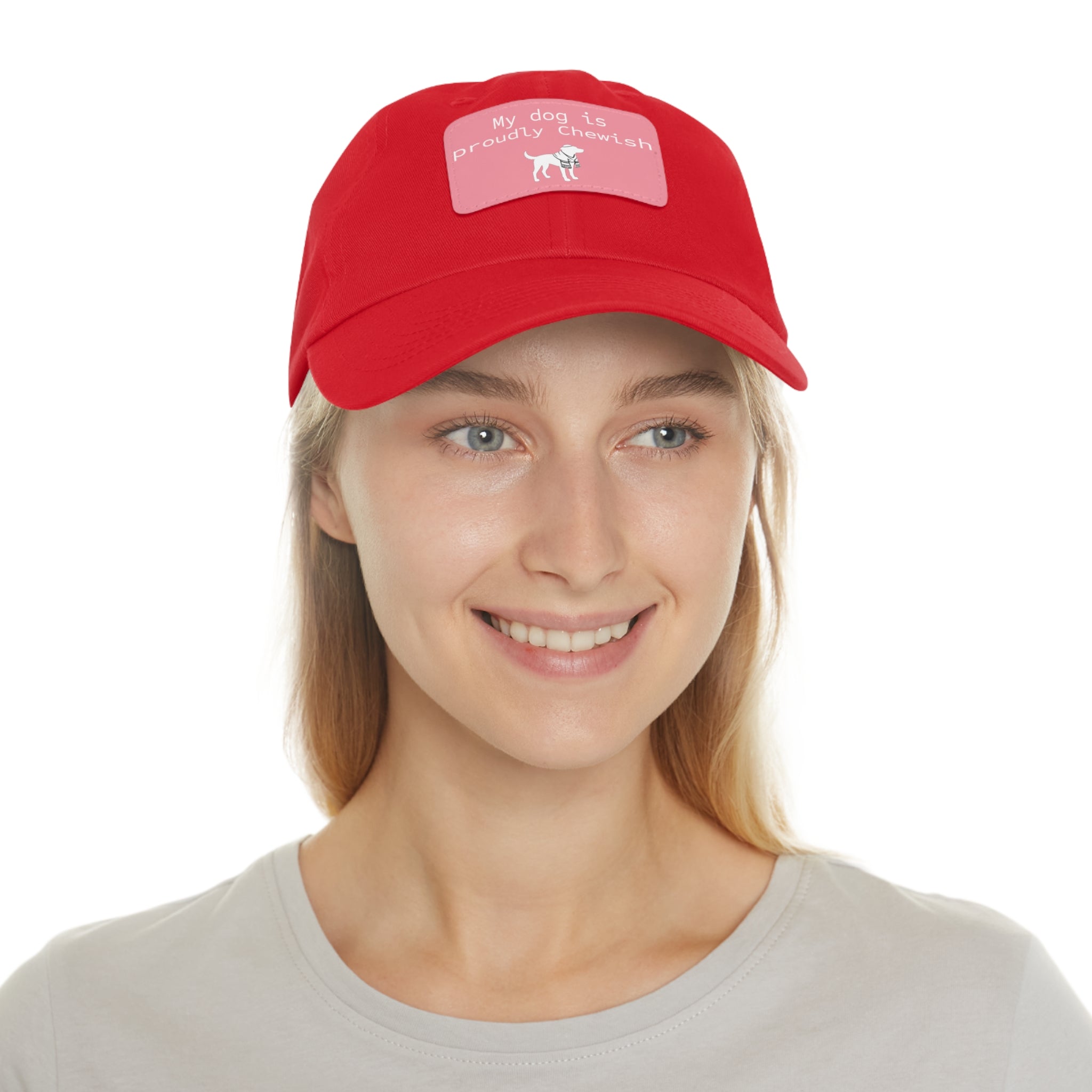 My Dog is Proudly Chewish Hat with patch -- Funny Hat for Dog Lovers