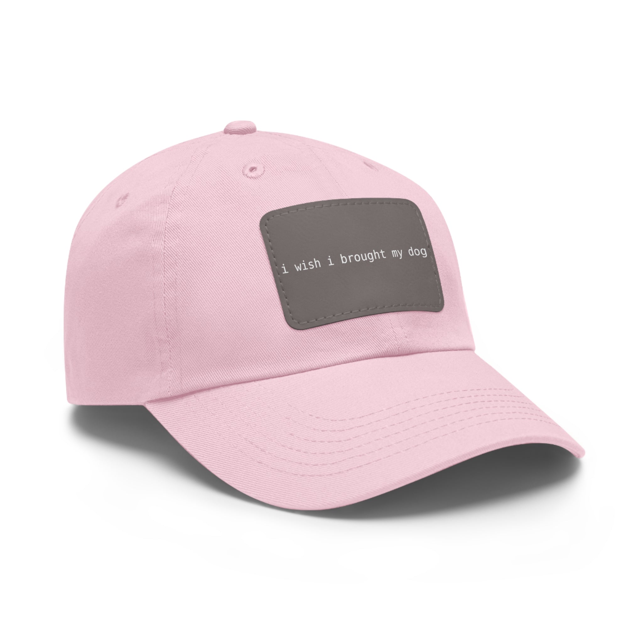 I Wish I Brought My Dog Hat with Patch (Rectangle) -- Funny Hat for Dog Lovers