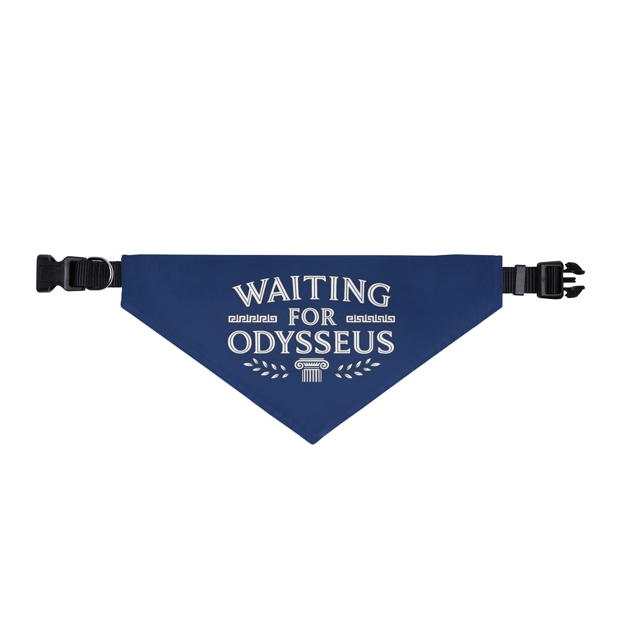 Waiting For Odysseus Clip-On Pet Bandana — Navy Pet Accessory