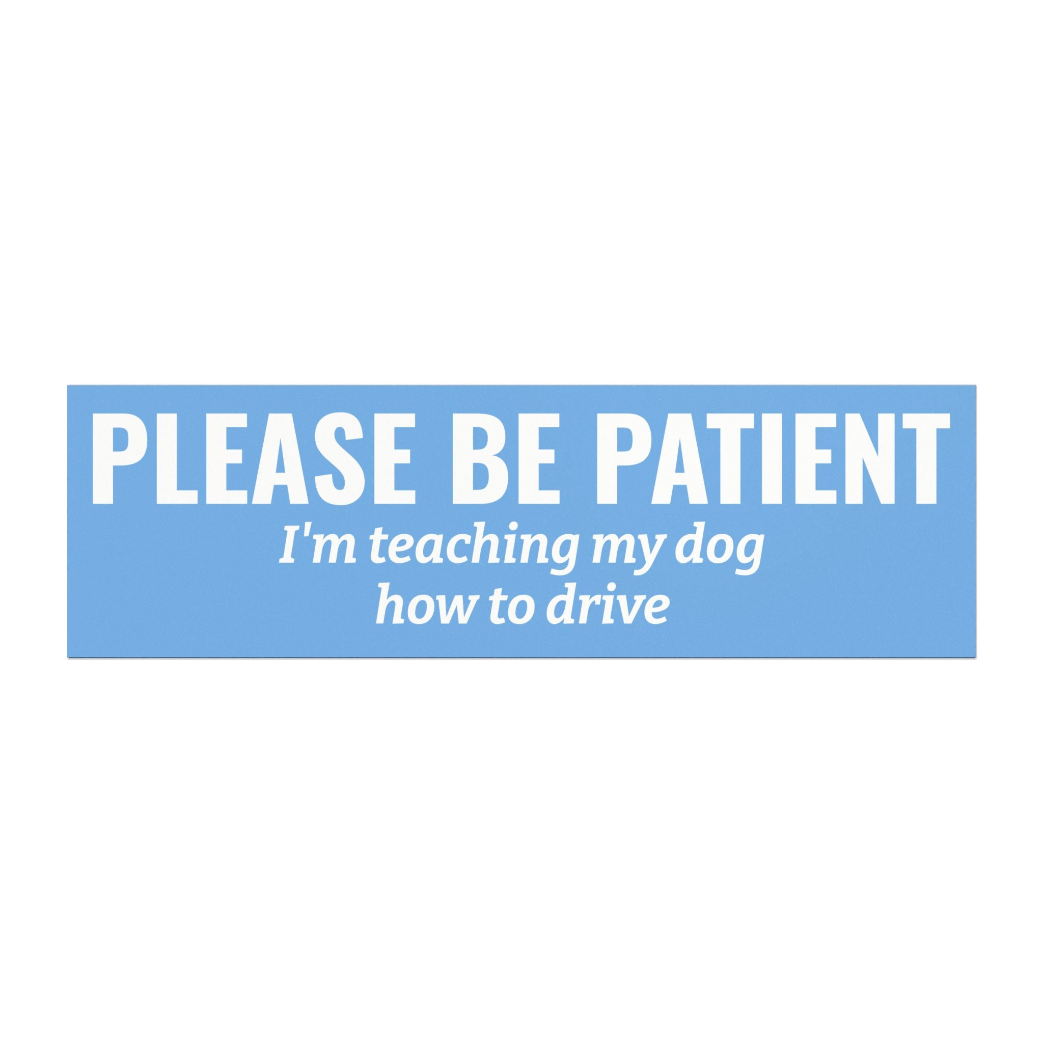 Please Be Patient, I'm Teaching My Dog How to Drive Bumper Magnet (LIGHT BLUE)