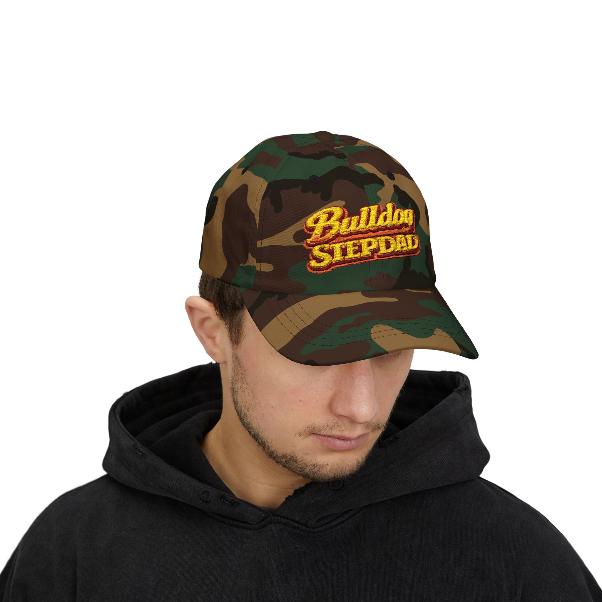 Bulldog Stepdad Dad Cap — Embroidered Baseball Hat for Dog Lovers