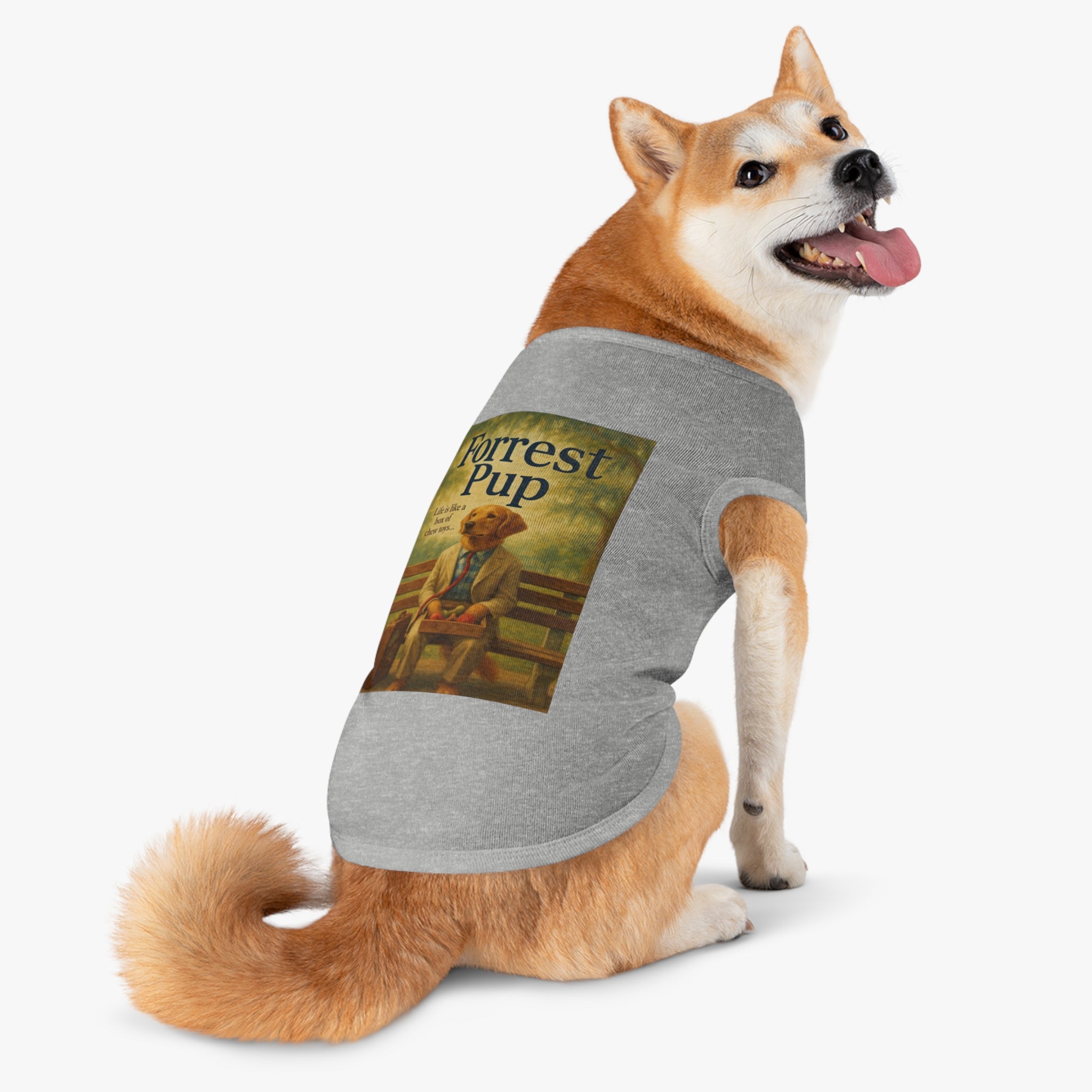 Forrest Pup Pet Tank Top-- Funny Parody Shirt for Dog Lovers
