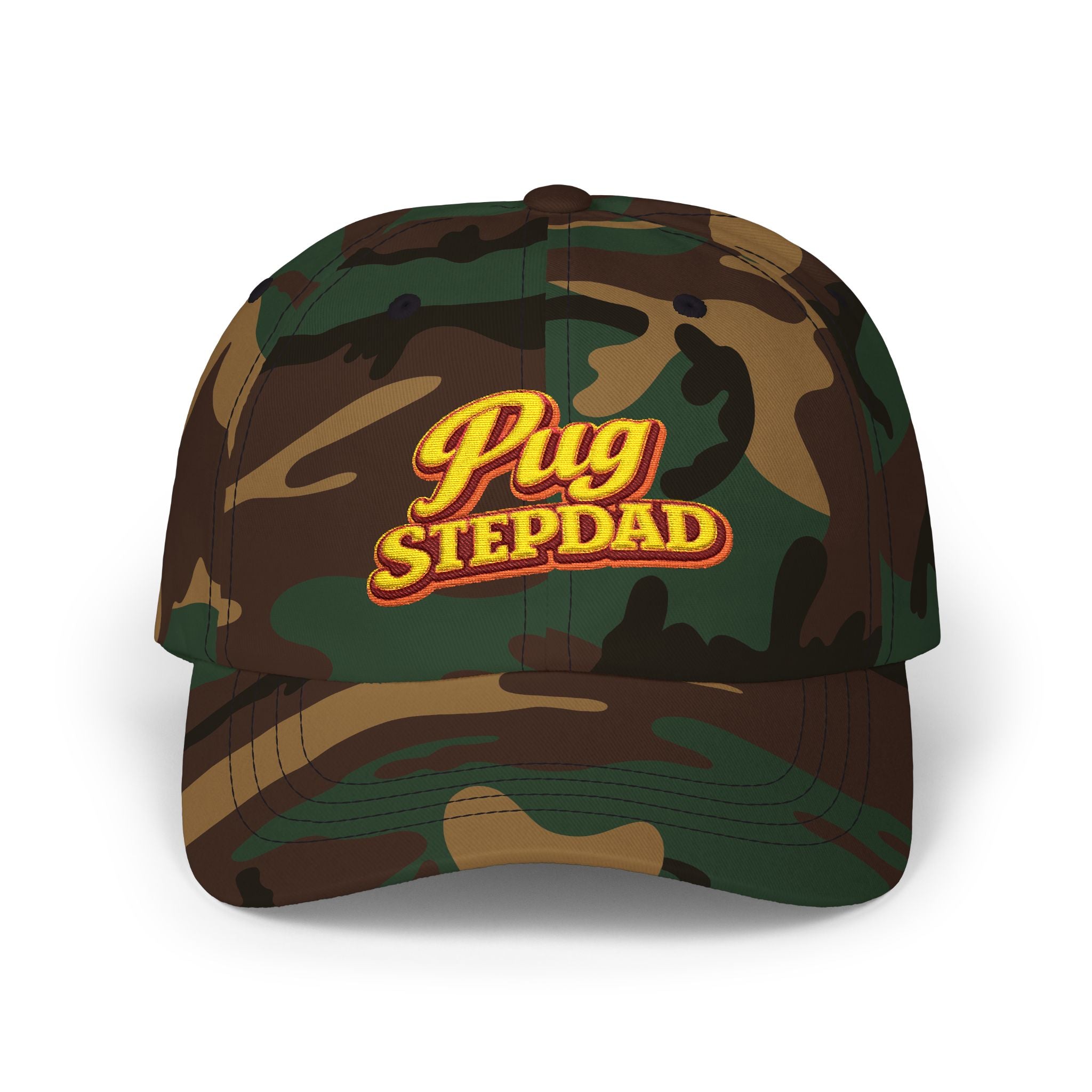 Pug Stepdad Dad Cap — Embroidered Baseball Hat for Dog Lovers